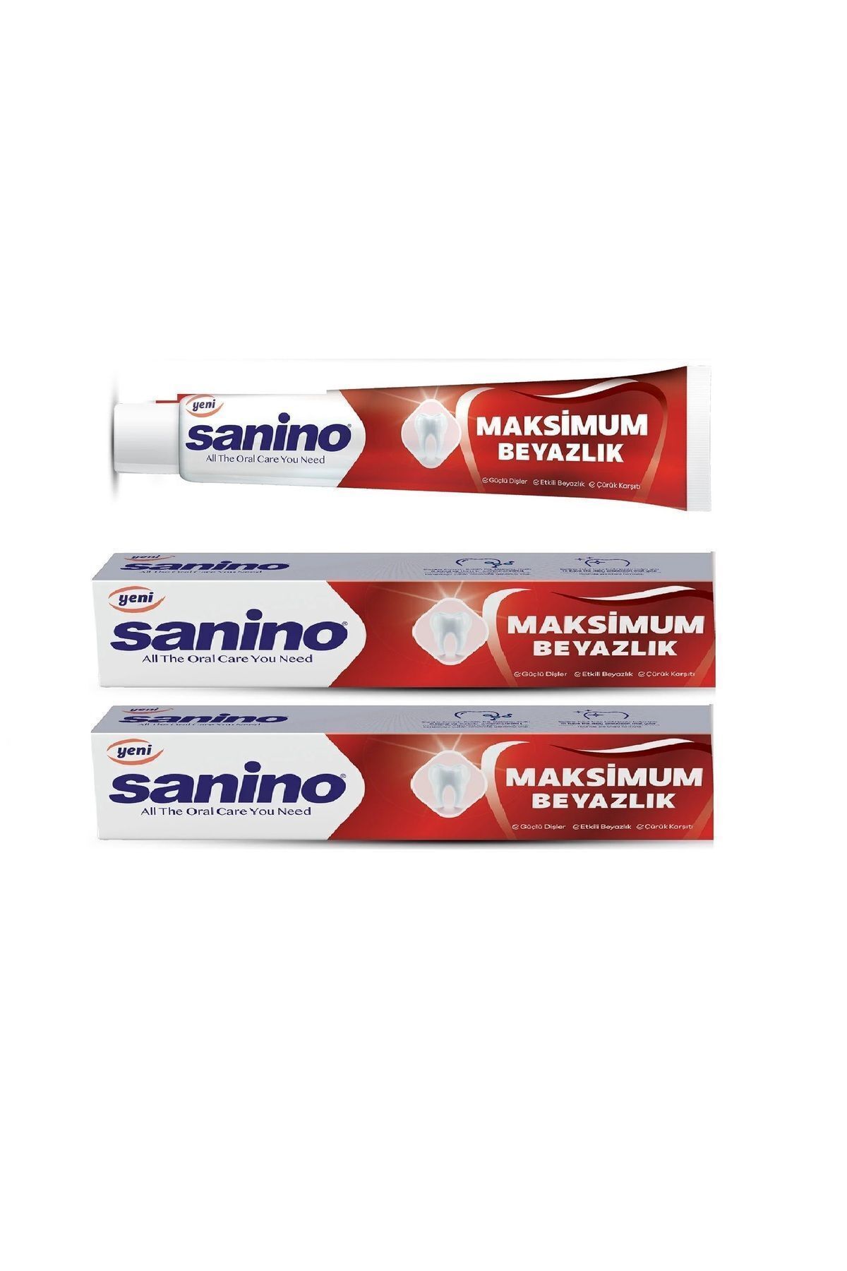 Sanino Maksimum Beyazlık Diş Macunu 2 Adet 75 Ml - Etkili Beyazlık YENİLENMİŞ FORMÜL