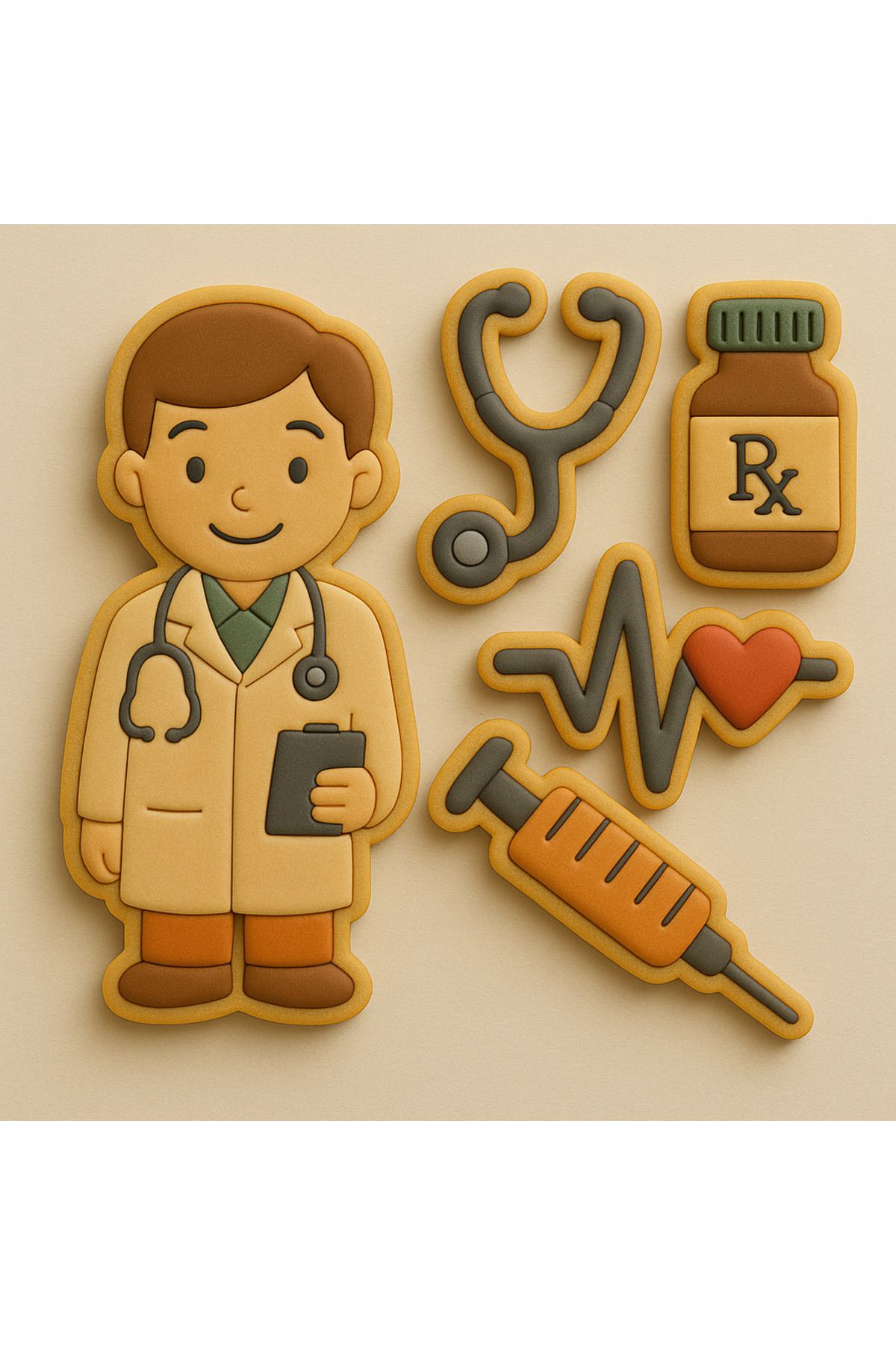 CESTOPİENO Doktor Seti Hamur Şekillendirici/Kurabiye, Seramik, Polimer Kil, Oyun Hamuru/Karışık Renk