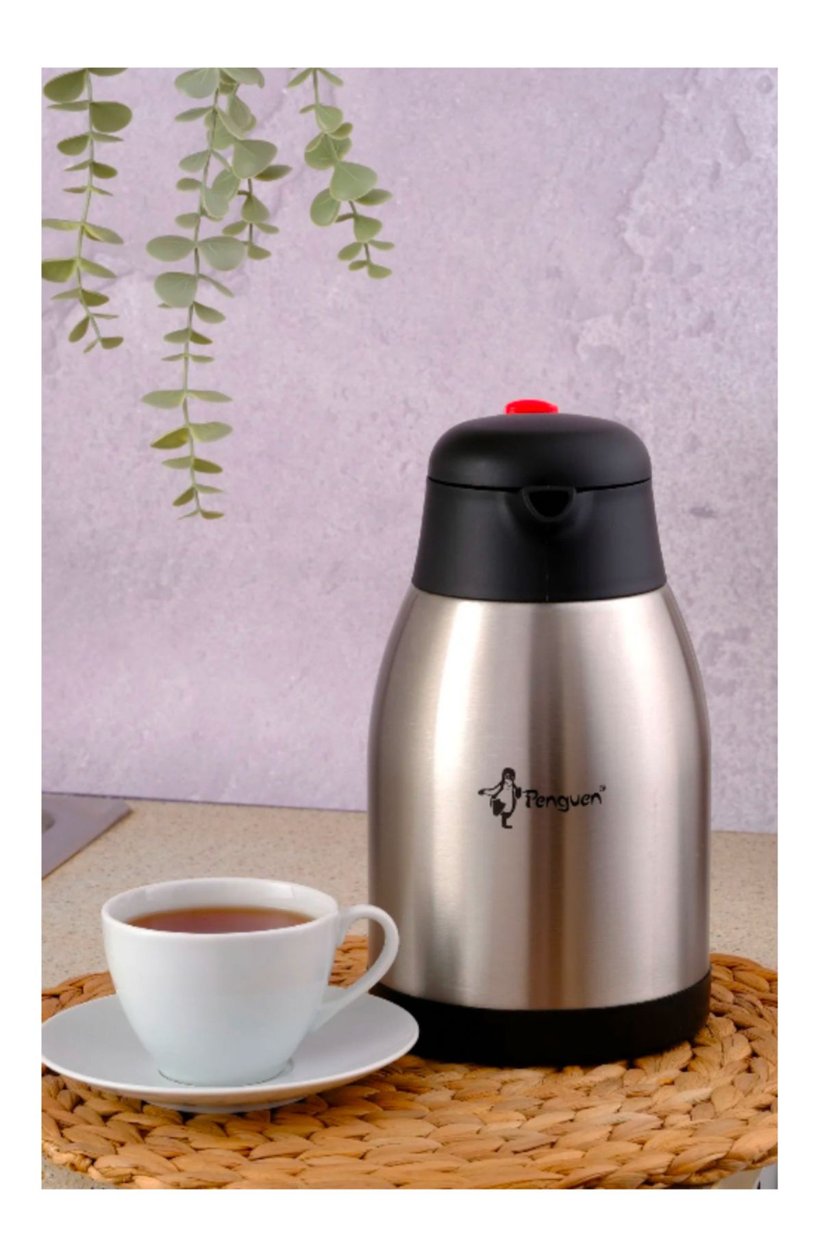 CeysHOME Paslanmaz çelik çay termosu 2 litre 12-24 saat soğuk 8-12 saat sıcak tutma