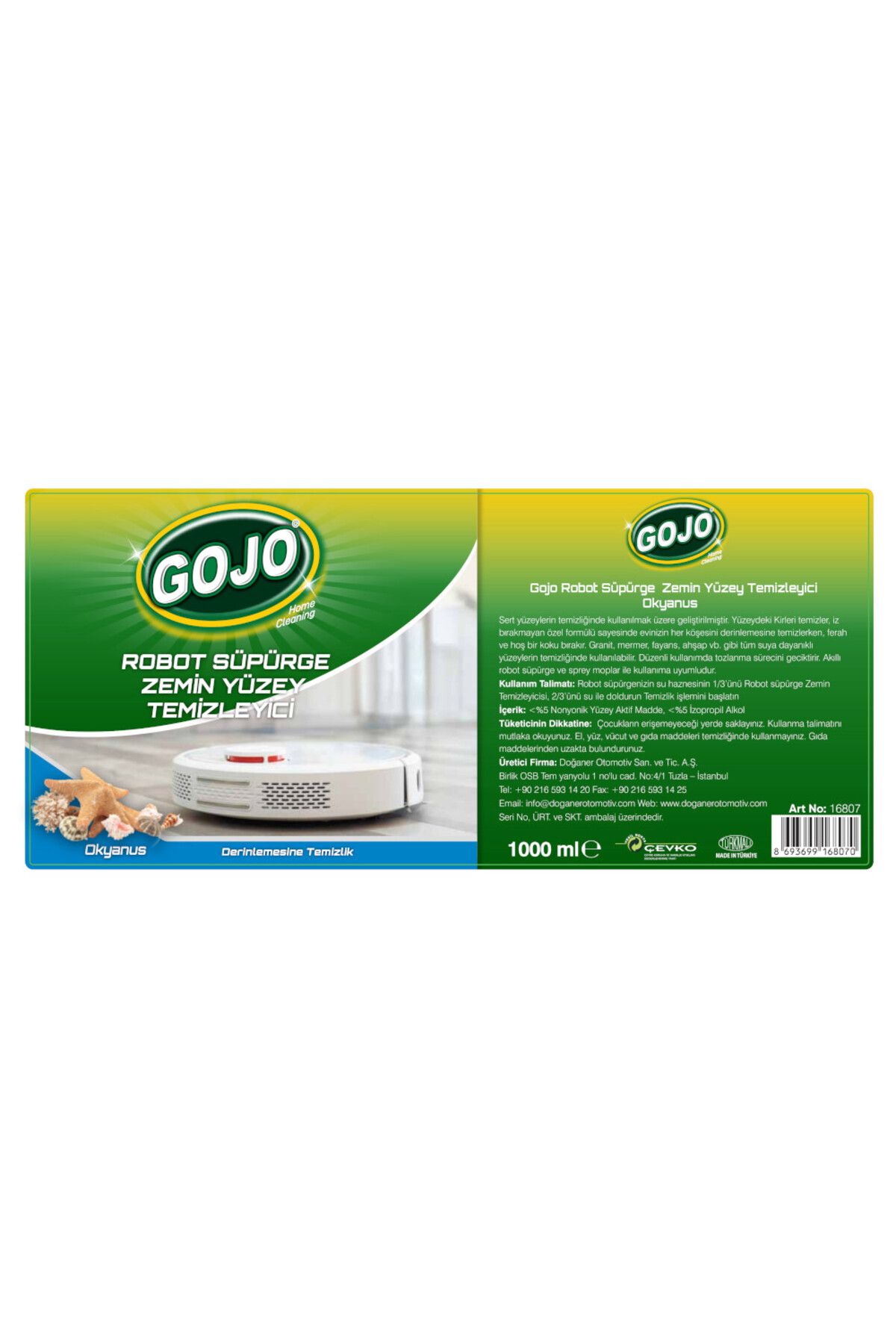 Gojo Robot Süpürge Zemin Yüzey Temizleyici-Okyanus 1000 ML