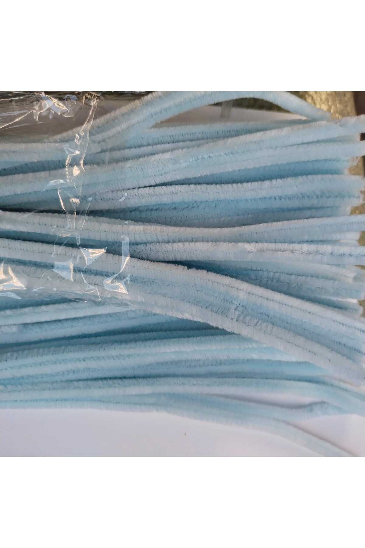 Mutkin Şönil Renkli 30 Cm 100 ADET Açık Mavi Renkli Tüylü Tel 100 Lü 1 Paket-no45