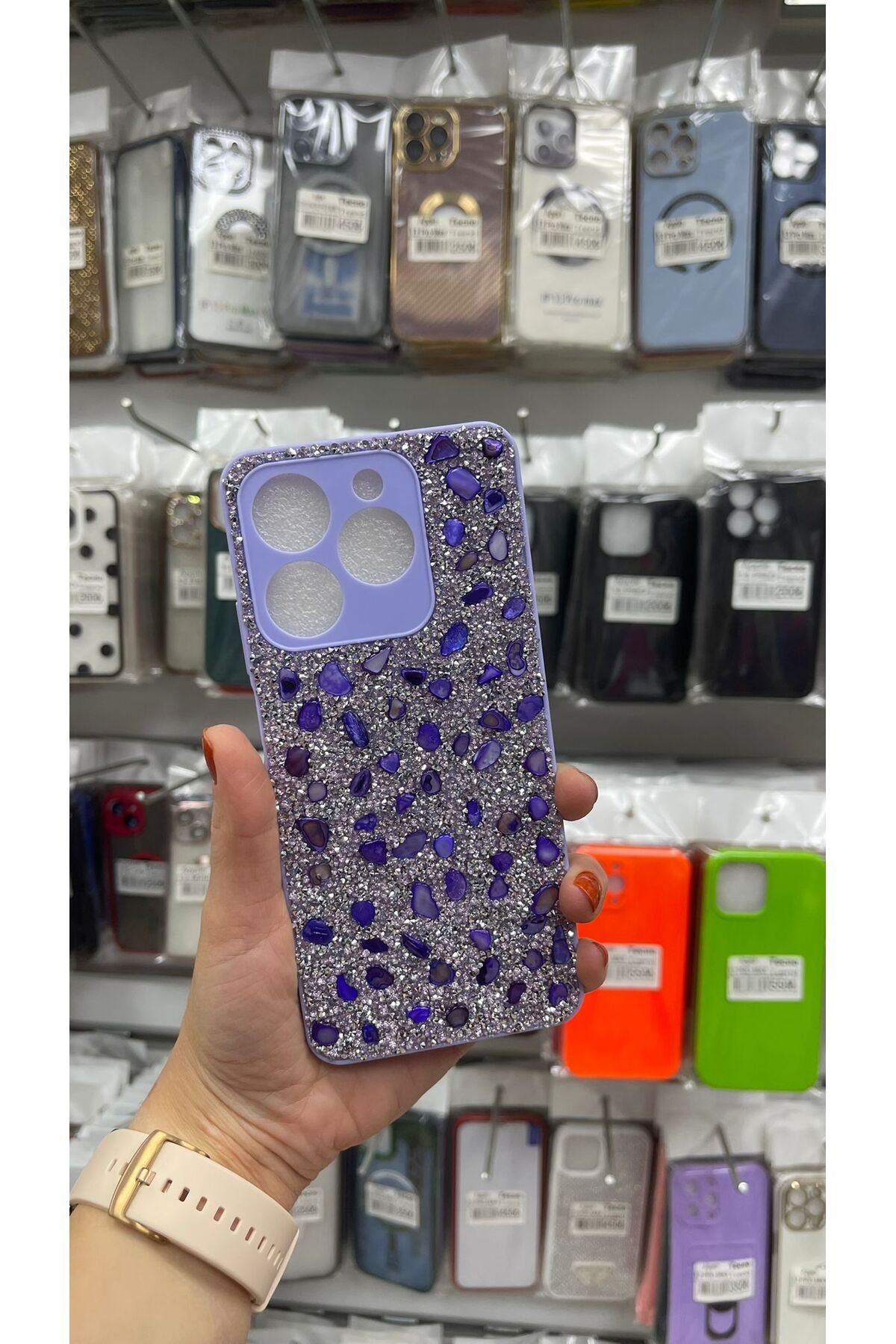 TECNOTREND Realme C63 Kılıf Parlak Taşlı Tasarım Pırlanta Kapak