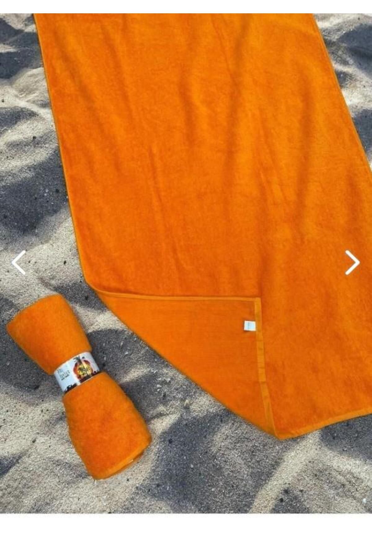 Miami Beach Turuncu Mikrofiber Plaj Ve Banyo Havlusu - Hafif (75X150) 0080T