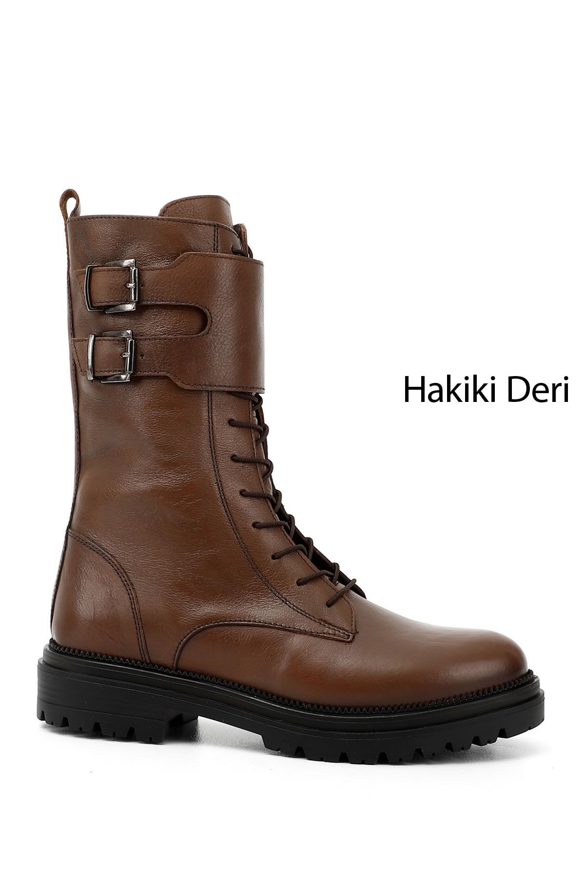 GÖNDERİ(R) Kadın / Kız Taba Antik Fermuarlı Hakiki Deri Postal Bot