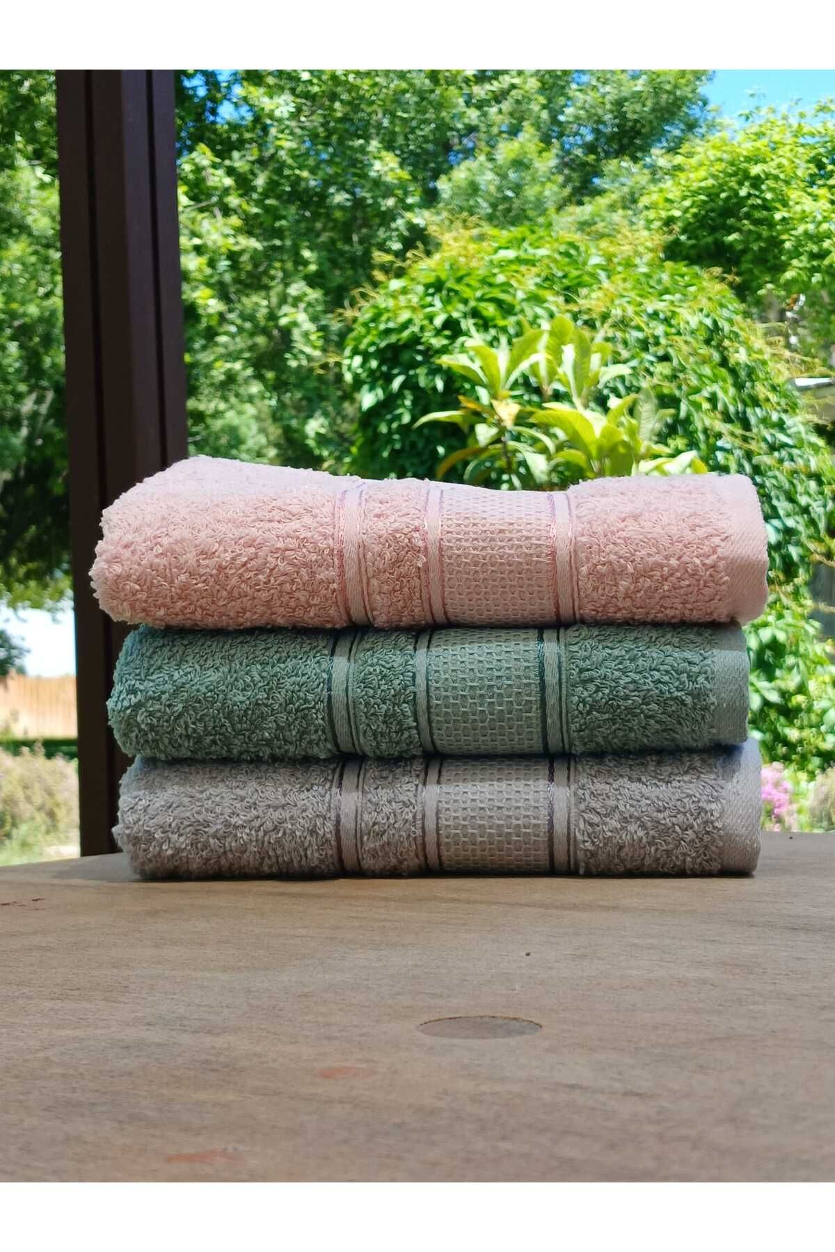 Minteks Mia 3'lü %100 Pamuk El & Yüz Havlu Seti – 50x90 cm | Minteks Home