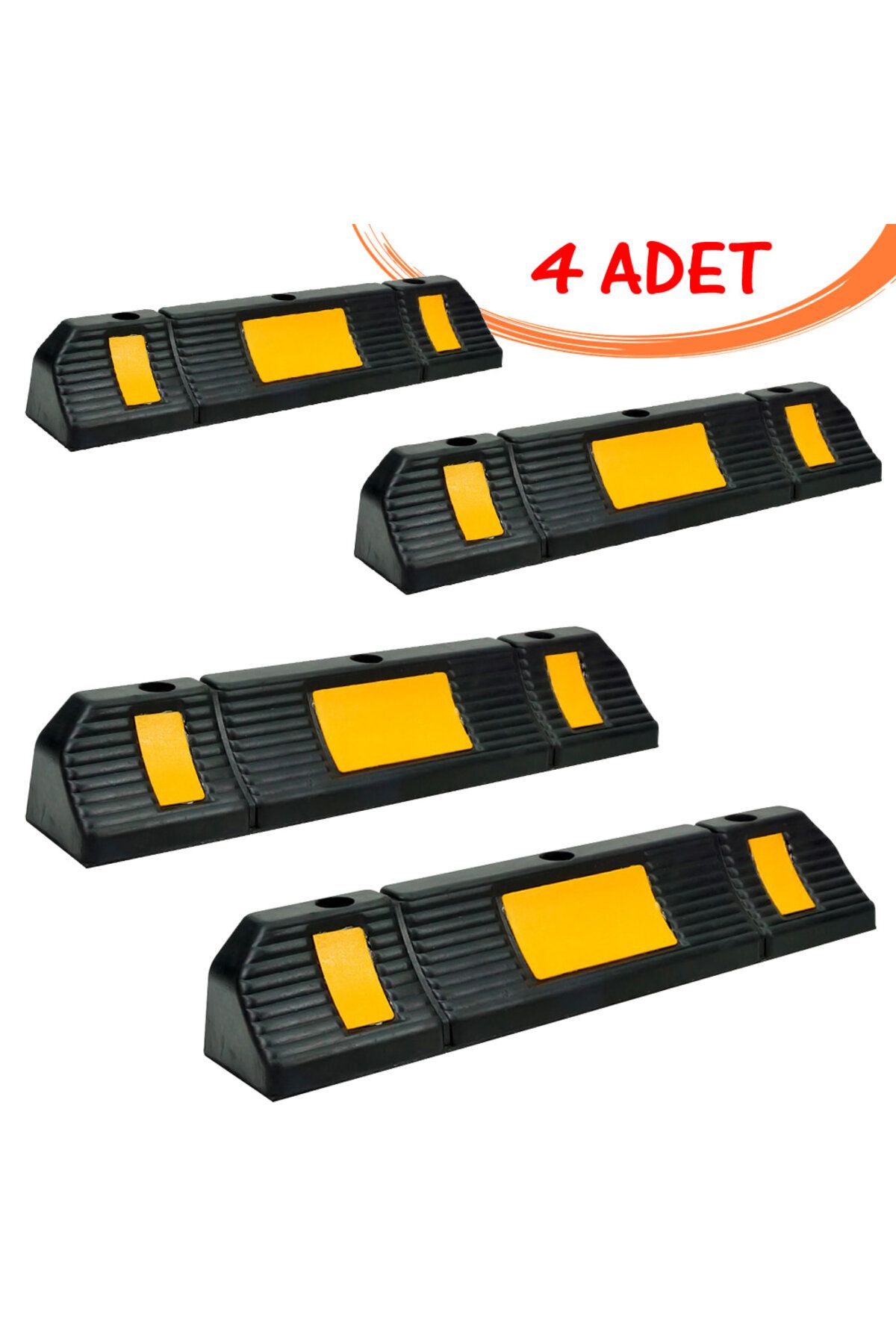 İlgi Trafik Kauçuk Otopark Malzemeleri Kauçuk Otopark Stoperi Araç Durdurucu 60 cm (4 ADET)
