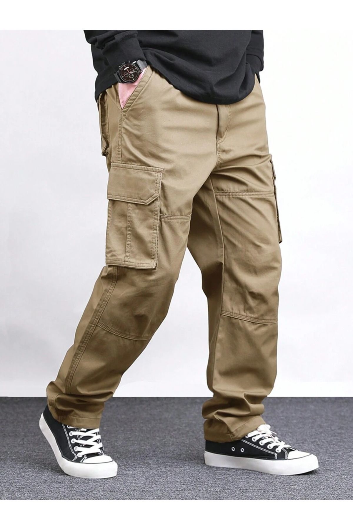 WKM Erkek Kargo Cepli Gabardin Baggy Pantolon