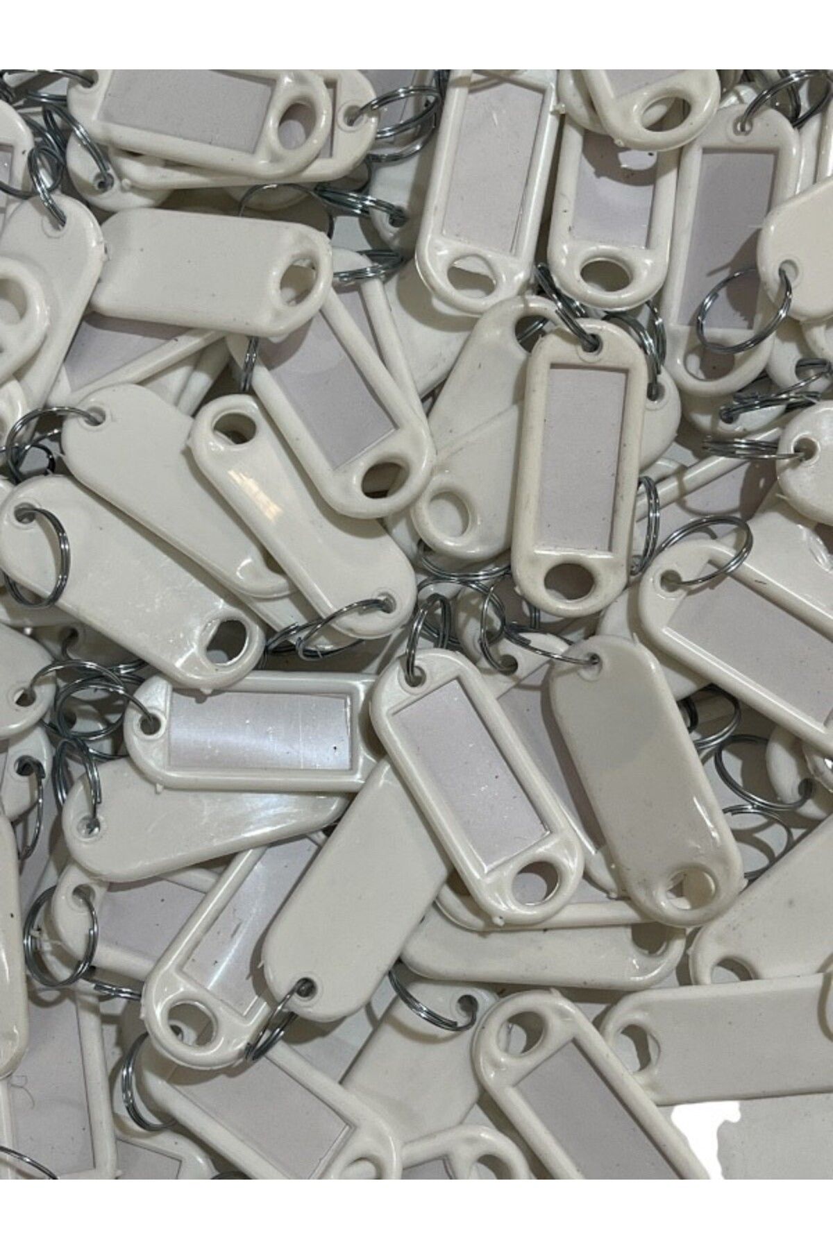 umayebar Plastik Anahtarlık Beyaz Renkli 10 Adet(Üzerinde Koruyucu Şeffaf PVC Vardır) Uyumlu