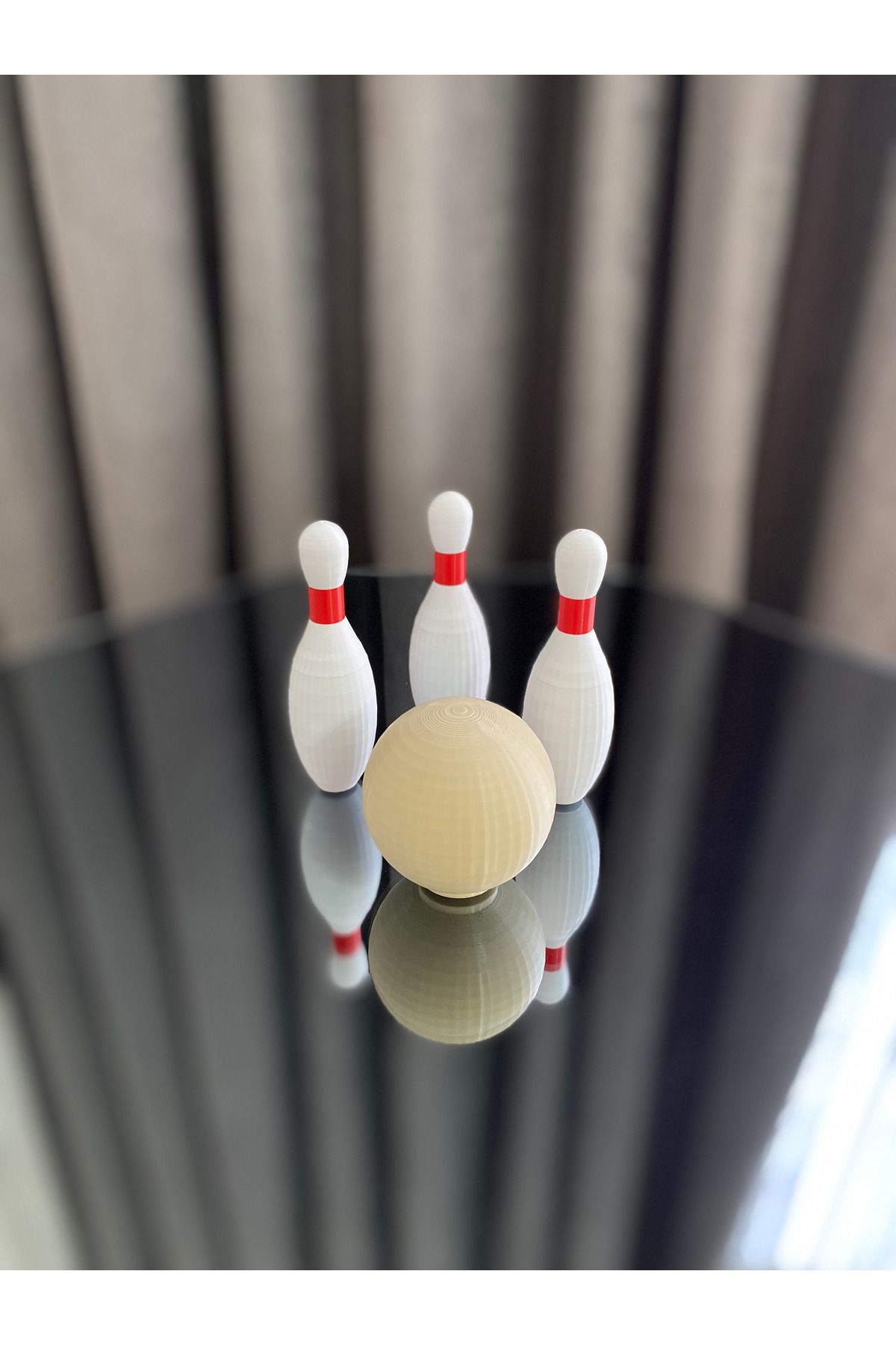 ASRIN Ev Teknolojileri 3'Lü Mini Boy Bowling Dekoratif Obje