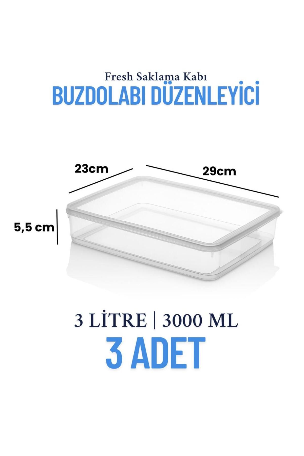 Espas Home-3-Piece Leakproof Freshbox Storage Container – Microwave and Refrigerator Compatible / 3000 ml – Transparent 5