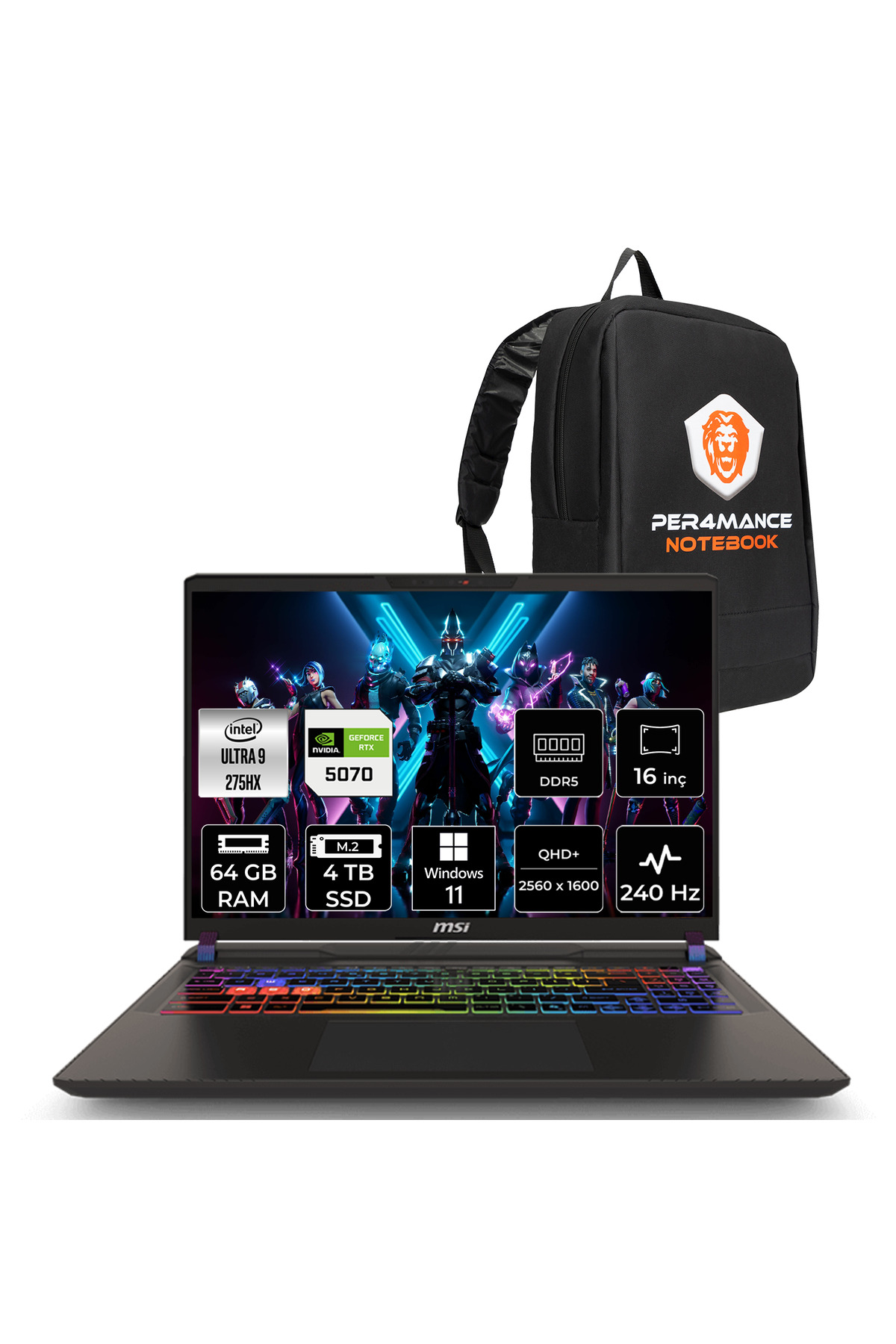 MSI Vector 16 HX AI Ultra 9 275HX 64GB 4TB SSD RTX5070/8GB 115W 16