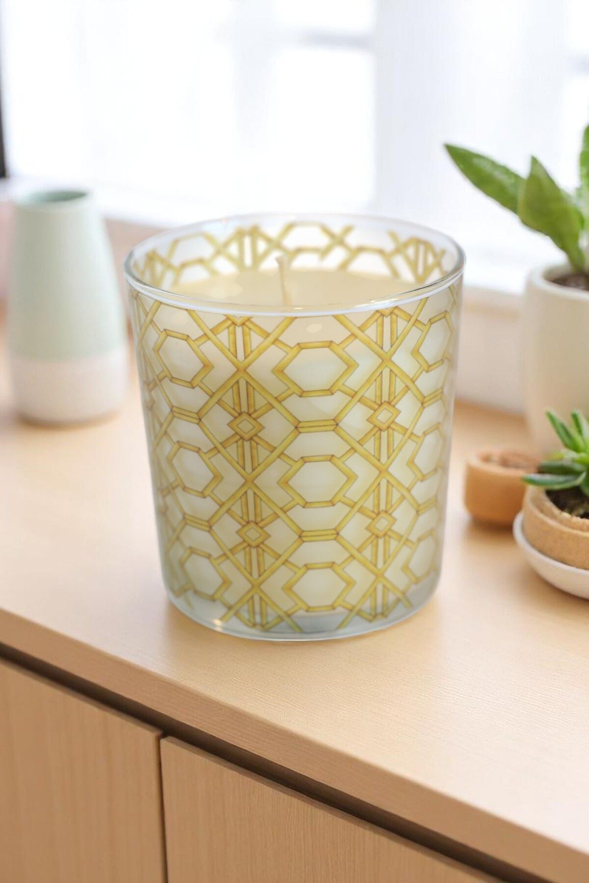 SENZATEMPO DECOR Homelundis Altın Bambu Bardak, Dekoratif Obje, Mumluk