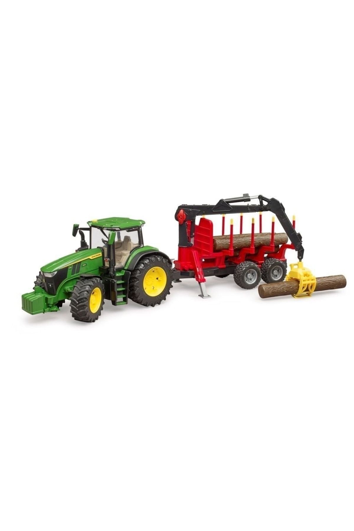 Bruder 03154 JOHN DEERE TRAKTÖR VE KÜTÜK TAŞIYICI RÖMORK