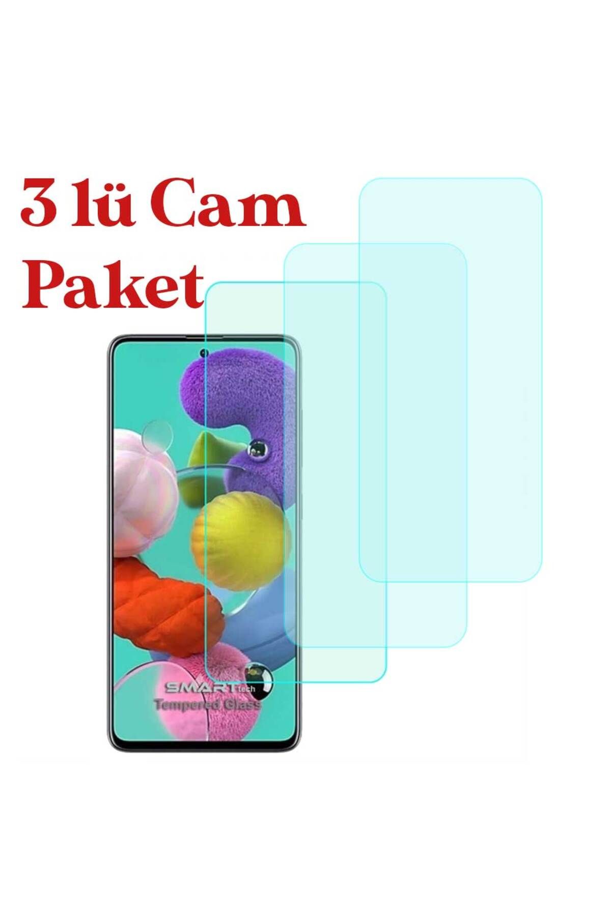 Smart Tech Samsung Galaxy Reno 4 / Reno 4 Lite Uyumlu Temperli Kırılmaz Cam Ekran Koruyucu 3 lü Set
