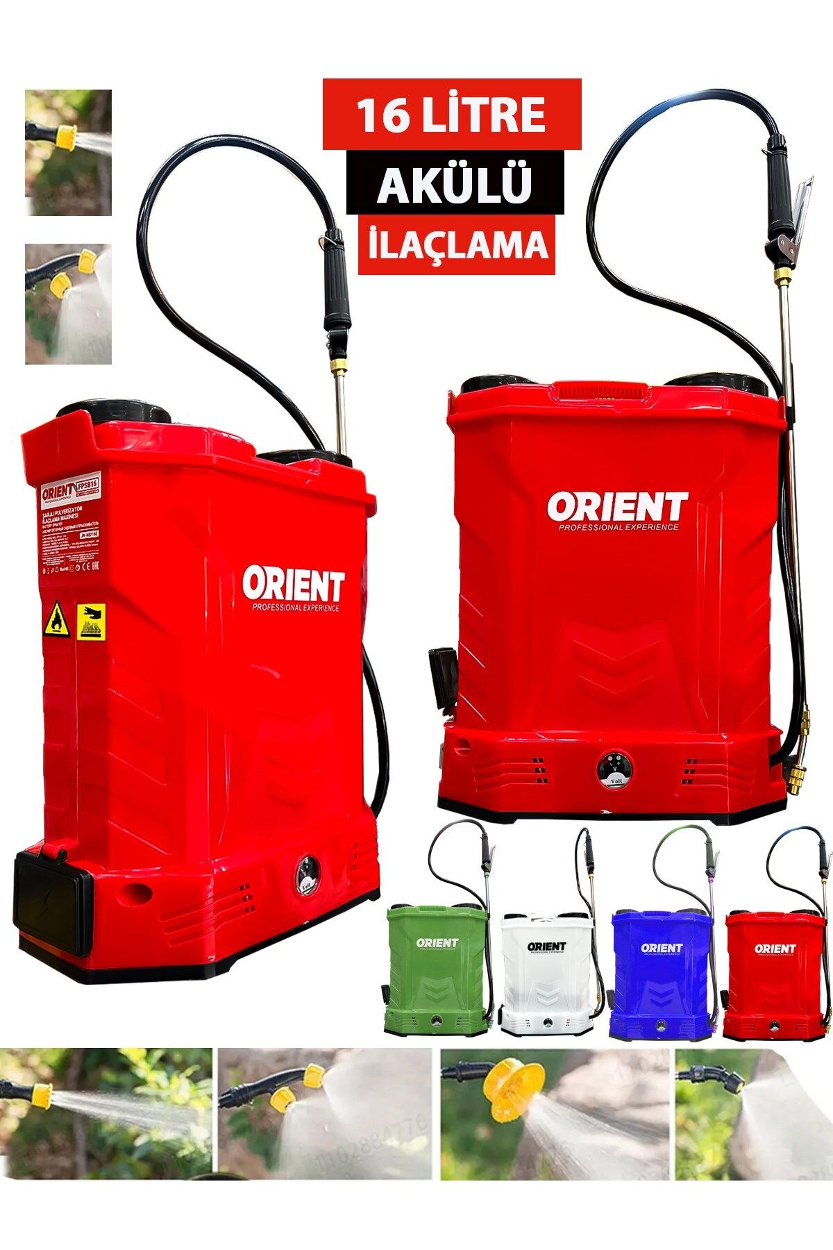 ROWERMAX ORİENT Turbo 16 Lt Şarjlı Sırt Tipi İlaç Pompası Akülü İlaçlama Makinesi