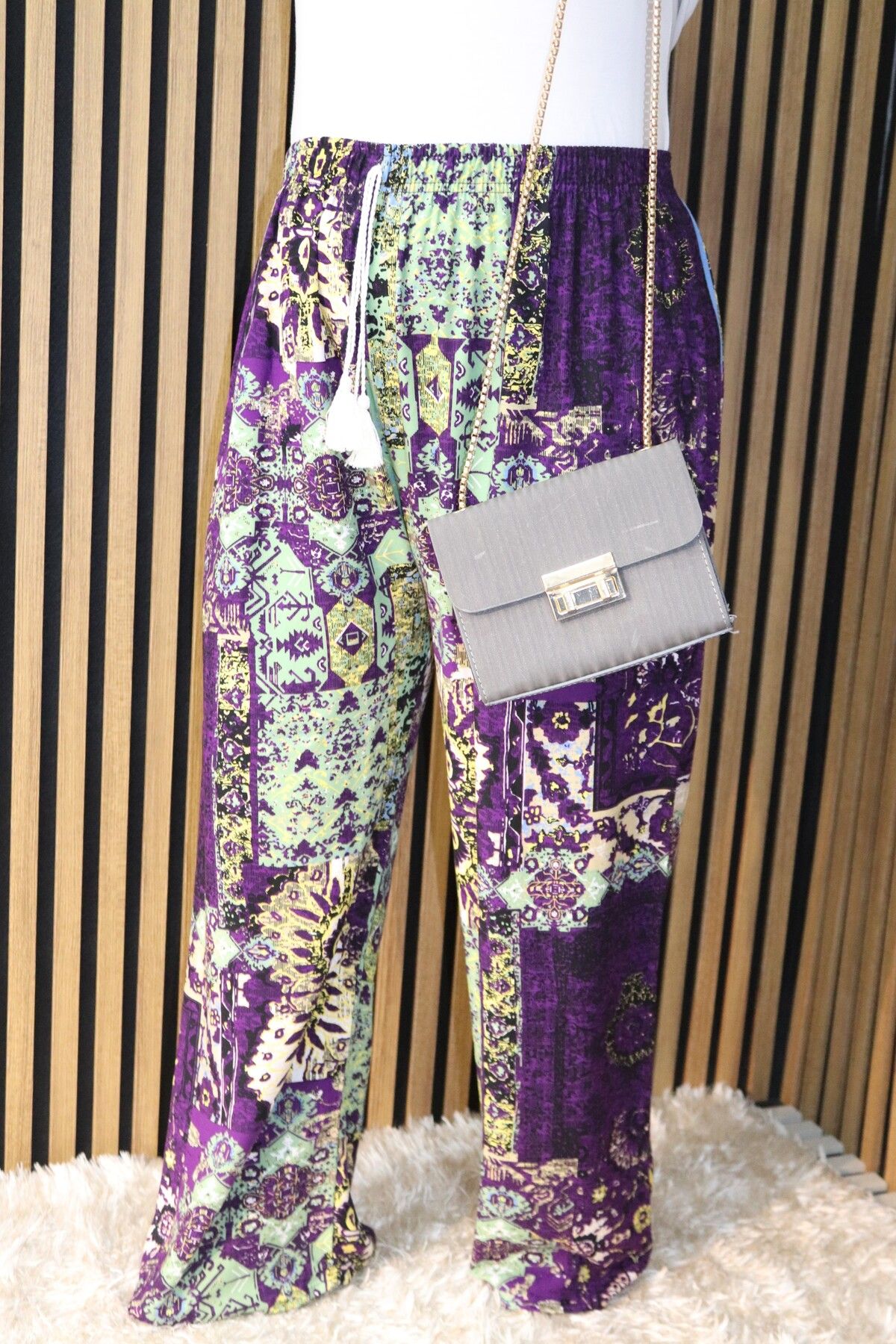 MODA Renkli Dokuma Pantolon