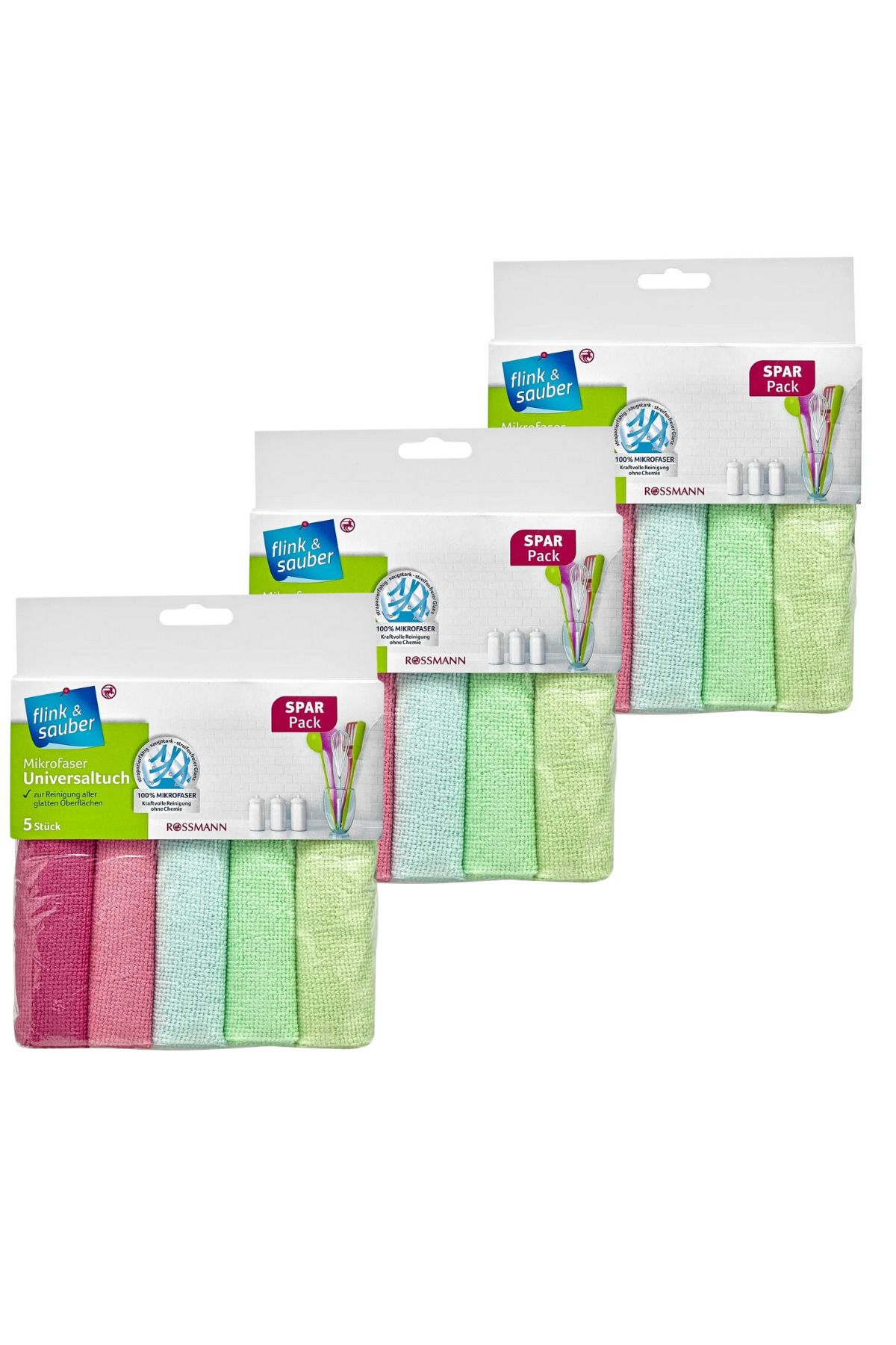 Flink Sauber Mikrofiber Toz Alma Bezi Mikrofiber 5'li (3 Adet)