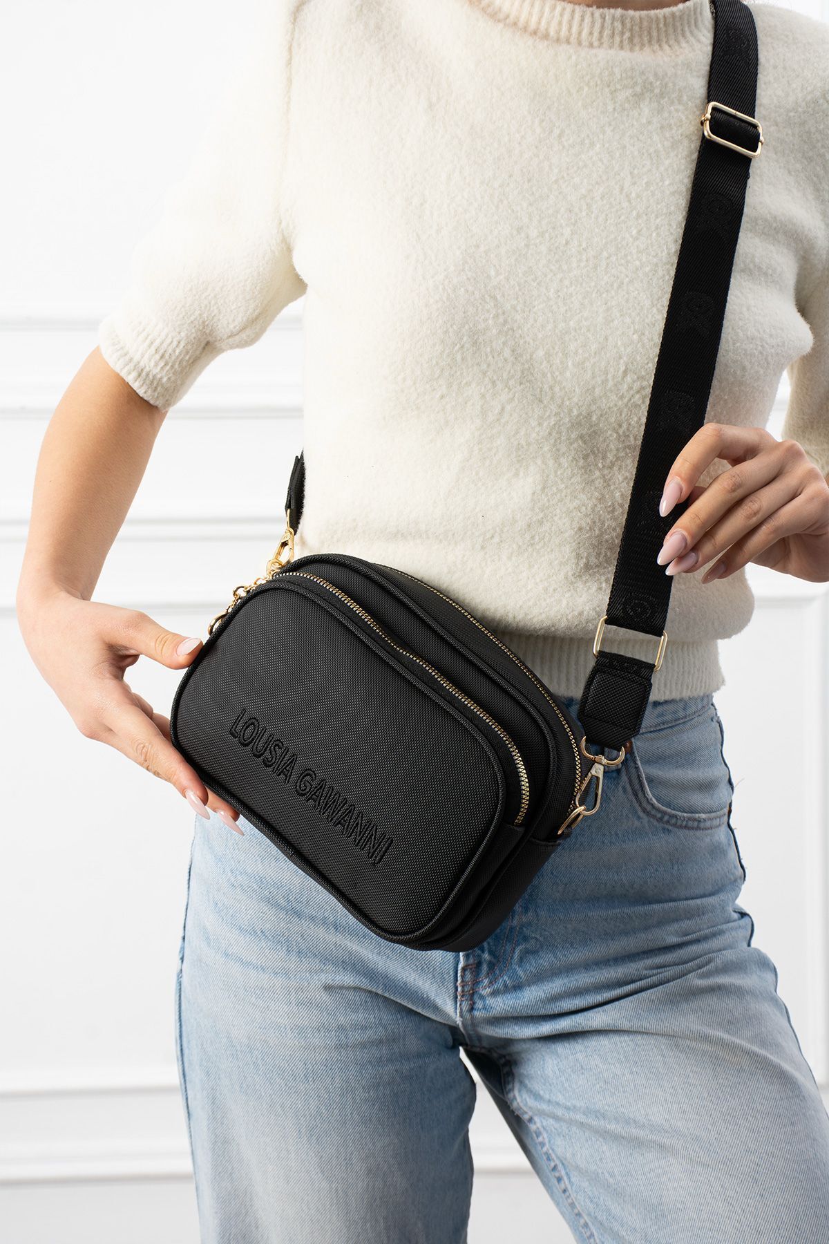 Givenza 3 Bölmeli Astarlı Kadın Çapraz Çanta