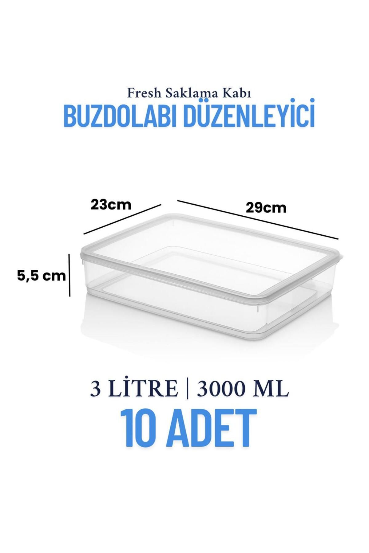 Espas Home-10-Piece Leakproof Freshbox Storage Container – Microwave and Refrigerator Compatible / 3000 ml – Transparent 5
