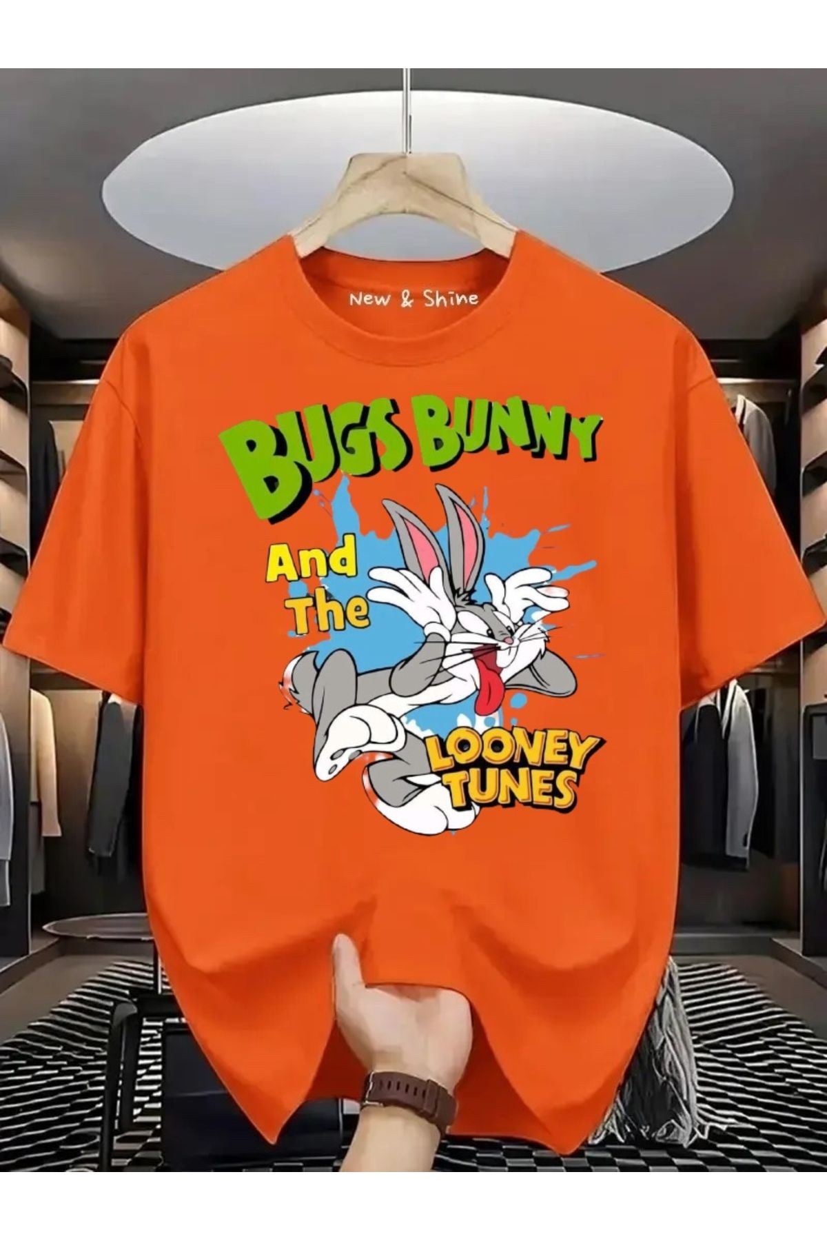 New Shine Bugs Bunny Baskılı Oversize T-Shirt