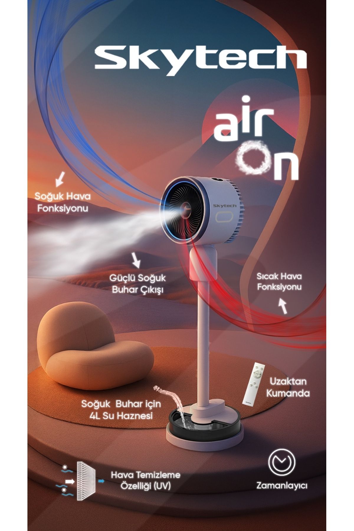 Skytech ST-60W AİR ON SICAK SOGUK VANTİLATÖR