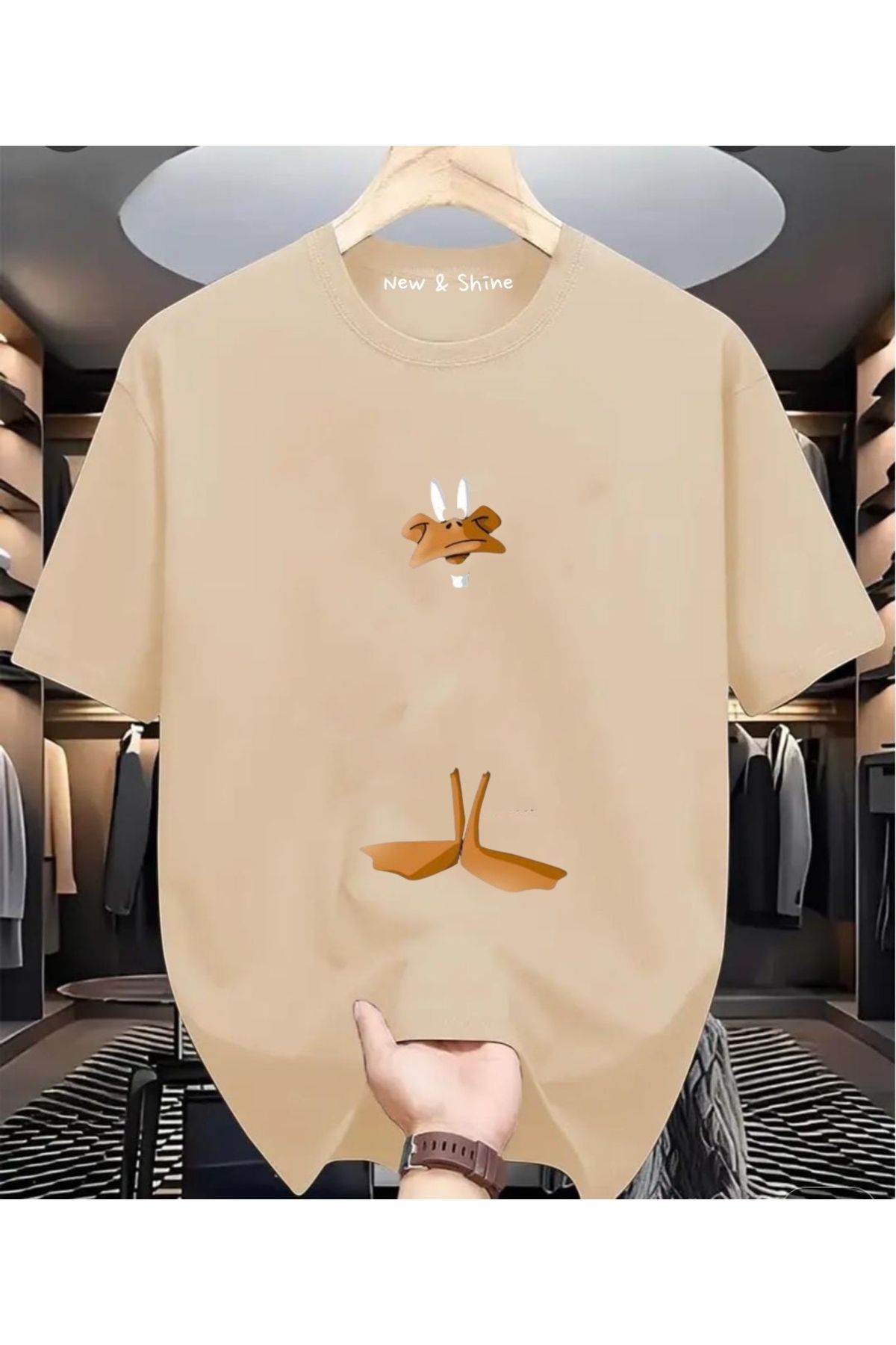 New Shine Duffy Duck Baskılı Oversize T-Shirt
