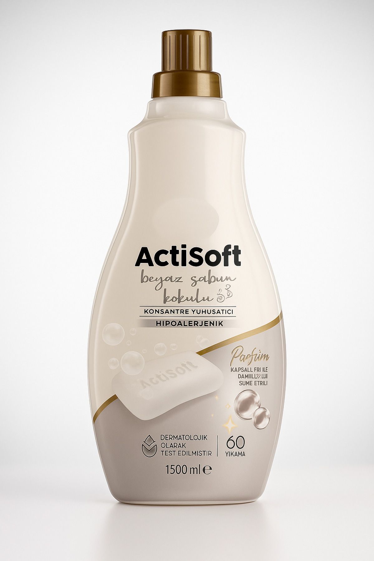 actisoft HİPOALERJENİK Beyaz Sabun Kokulu Konsantre Yumuşatıcı 1500 ml – 60 Yıkama
