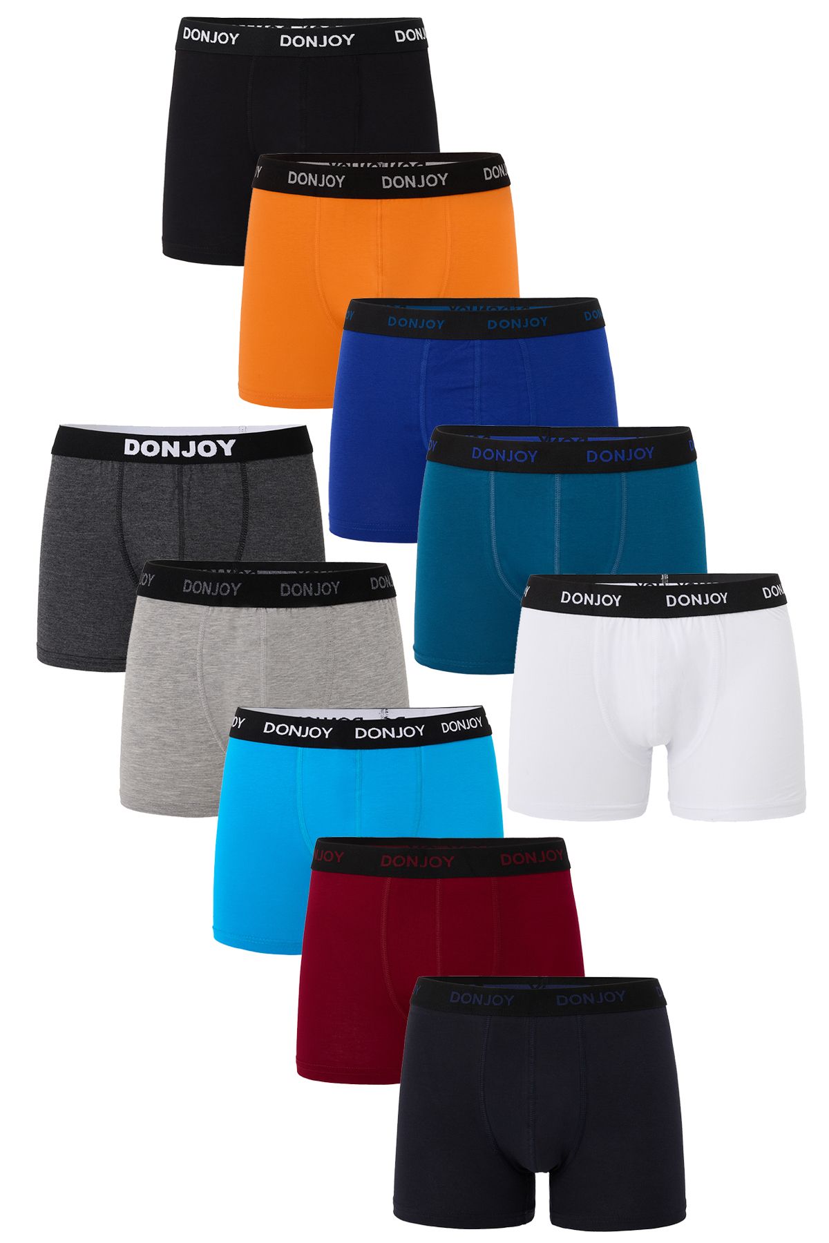 don joy Erkek 10'lu Pamuklu Penye Beli Lastikli Boxer