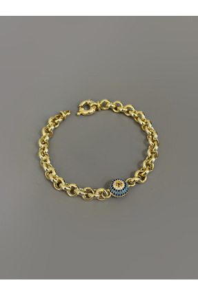 Cengiz Silver 925 Ayar Gümüş Nazarlı Hollow Bileklik