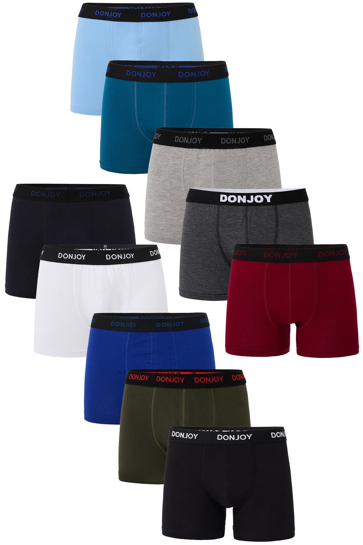 don joy Erkek 10'lu Pamuklu Penye Beli Lastikli Boxer