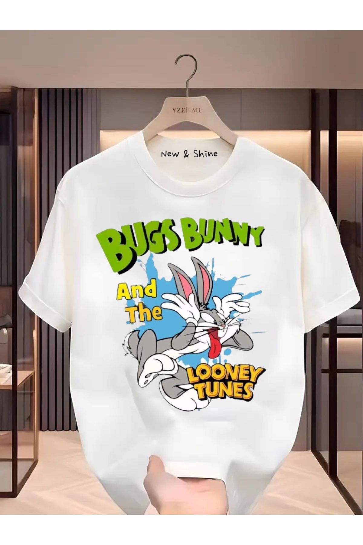 New Shine Bugs Bunny Baskılı Oversize T-Shirt
