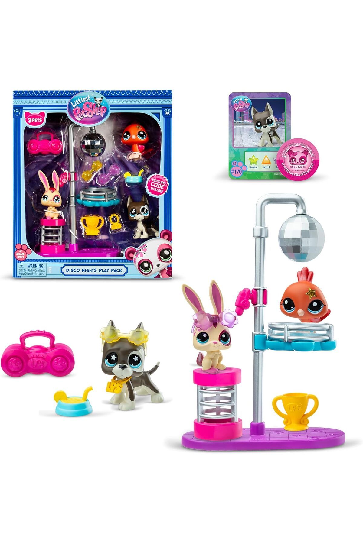 Littlest Pet Shop LPS Minişler Seri 3 Disco Nights Oyun Paketi Seti