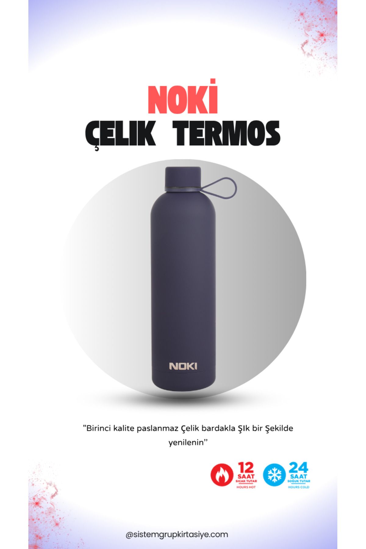 Noki Çift Katmanlı Paslanmaz Çelik Termos Bardak Kahve Çay Termosu 730 ml
