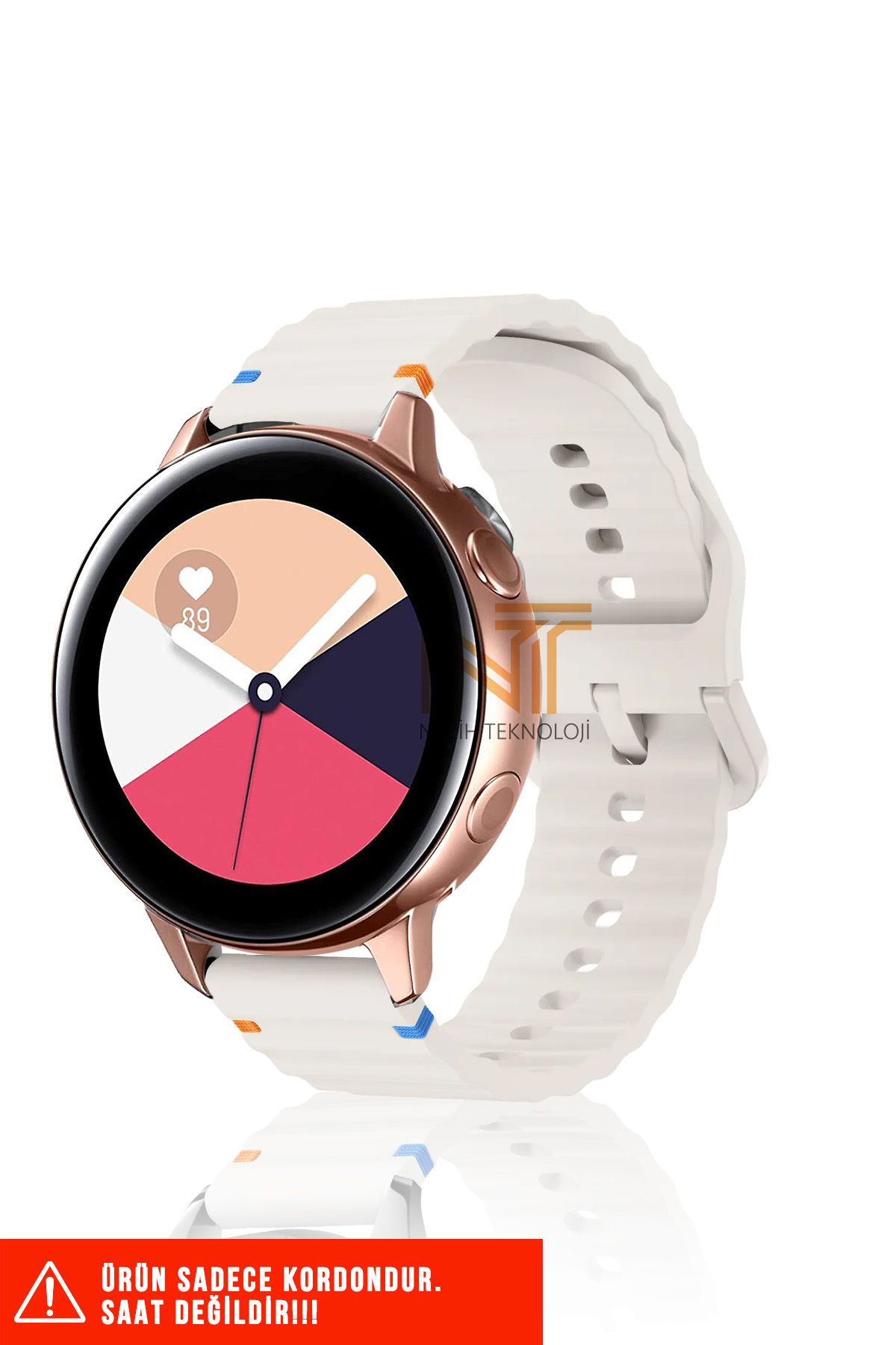 Nezih Case Samsung Galaxy Watch Active / Galaxy Watch Active 2 40/44mm Uyumlu Wave Silikon Kordon 20mm