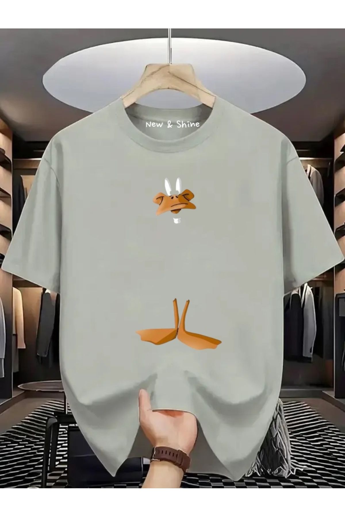 New Shine Duffy Duck Baskılı Oversize T-Shirt