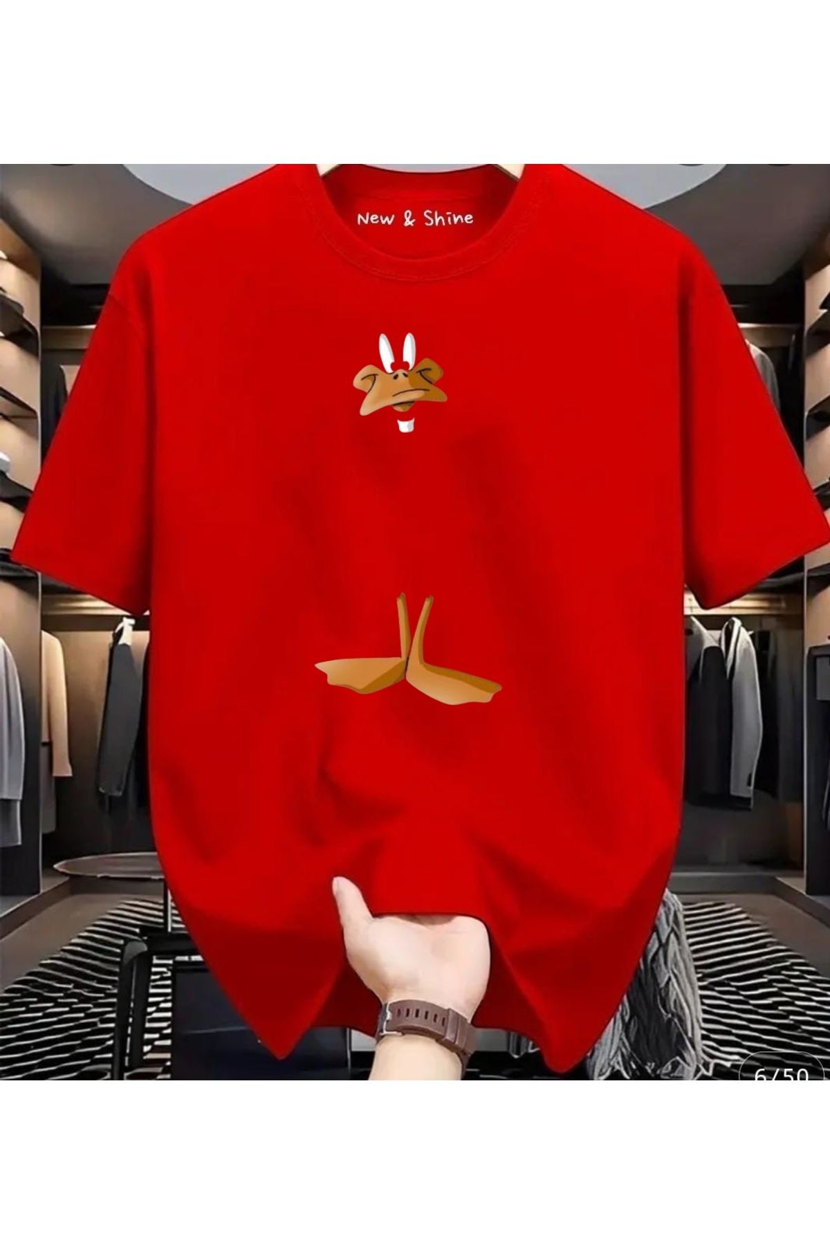 New Shine Duffy Duck Baskılı Oversize T-Shirt
