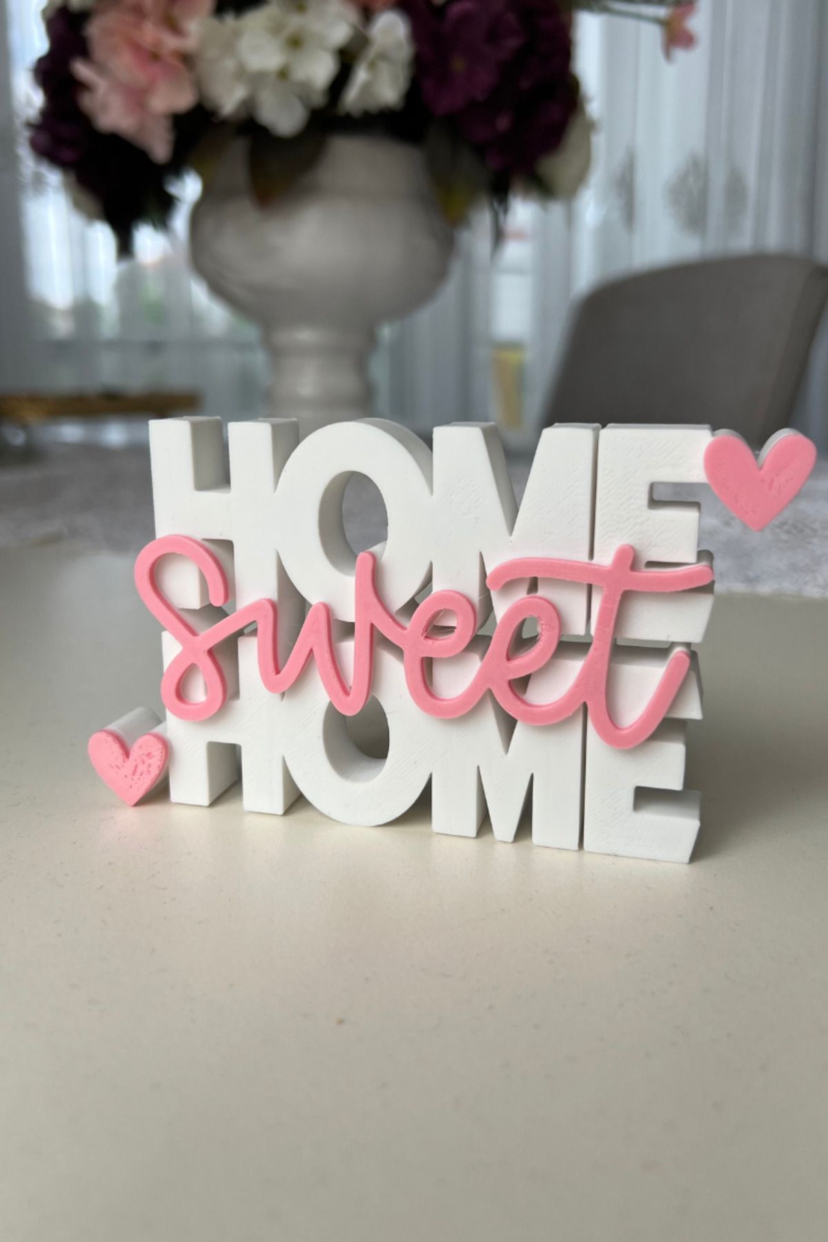 lina hobby Dekoratif "Home Sweet Home" Biblo | Şık Masa & Raf Süsü | Ev Ruhunu Yansıtan Küçük Detaylar