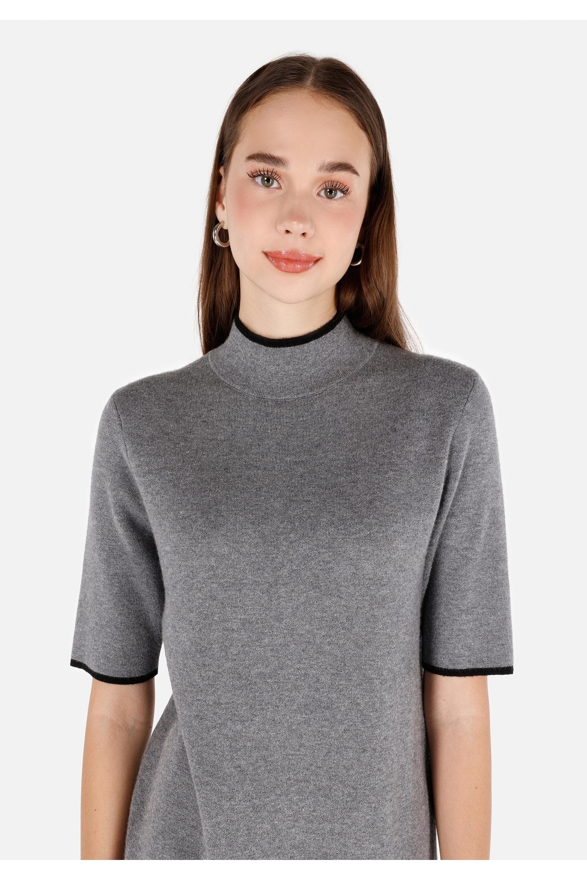 Colin's-Regular Fit Women's Gray Short Sleeve Dress 4