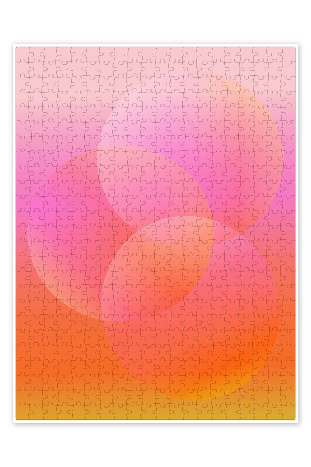 Jeronkarji Groovy Gradient Shapes Pembe ve Turuncu 500 Parça Puzzle Yapboz Bohem Soyut Sanat Temalı