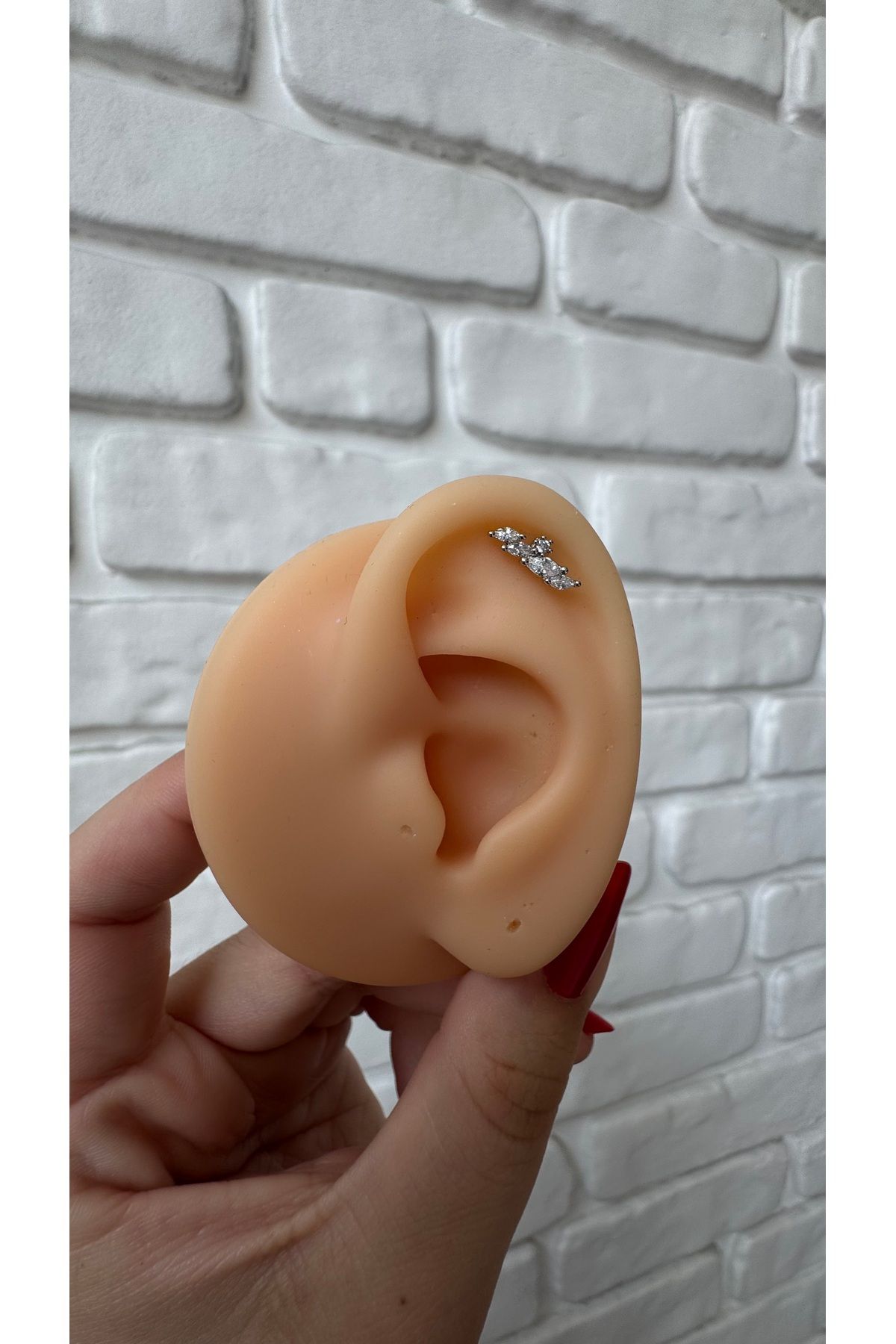alysa jewelry Cerrahi çelik zirkon taşlı şık Piercing