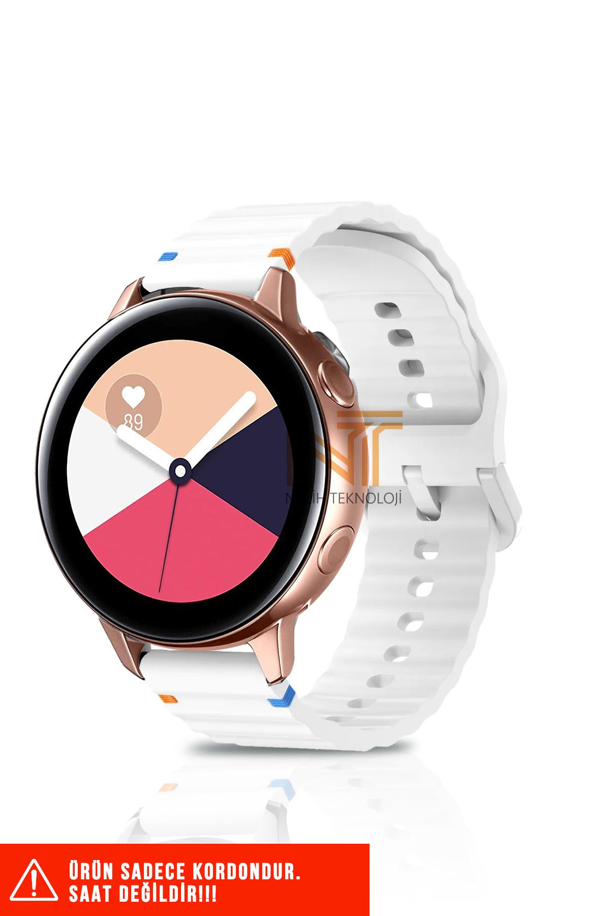 Nezih Case Samsung Galaxy Watch Active / Galaxy Watch Active 2 40/44mm Uyumlu Wave Silikon Kordon 20mm