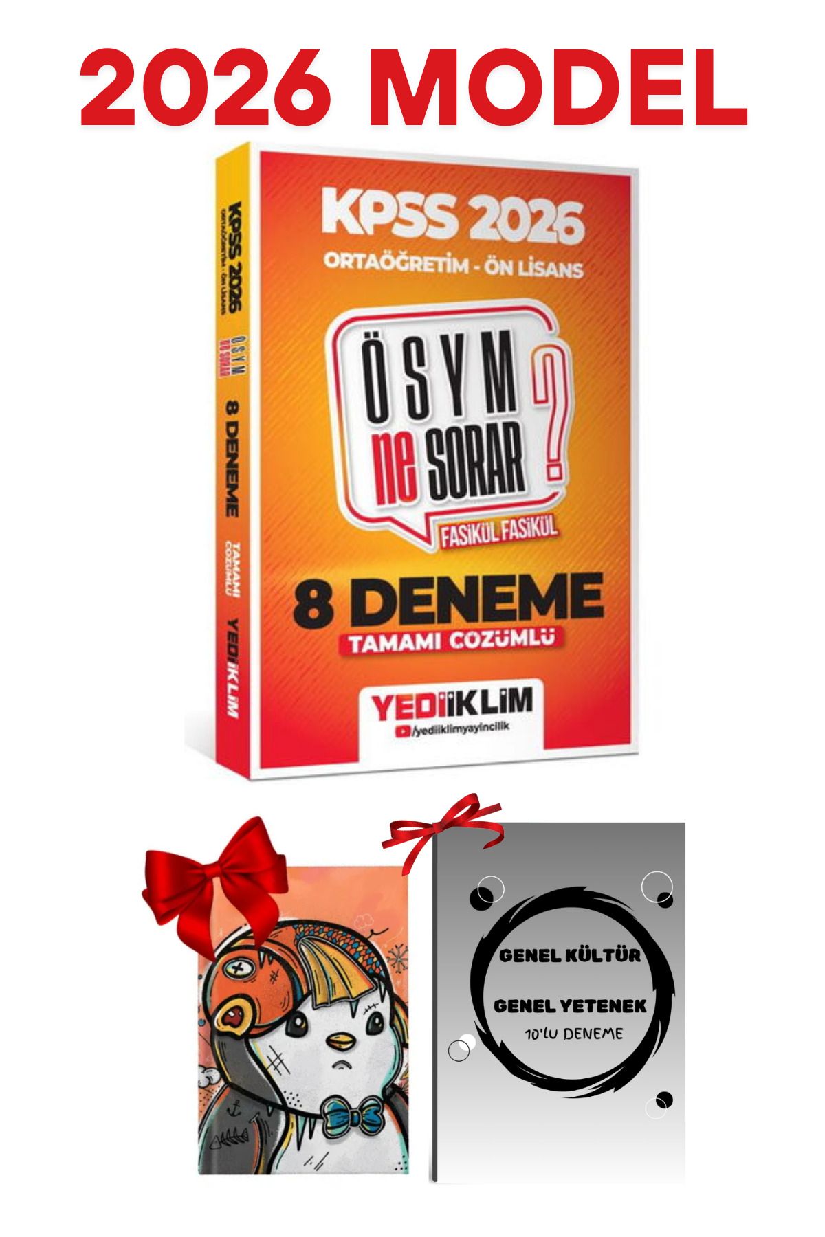 Yediiklim Yayınları 2026 KPSS ÖSYM NE SORAR? Ortaöğretim Ön Lisans Tamamı Çözümlü Fasikül 8 Deneme Hediyeli Set