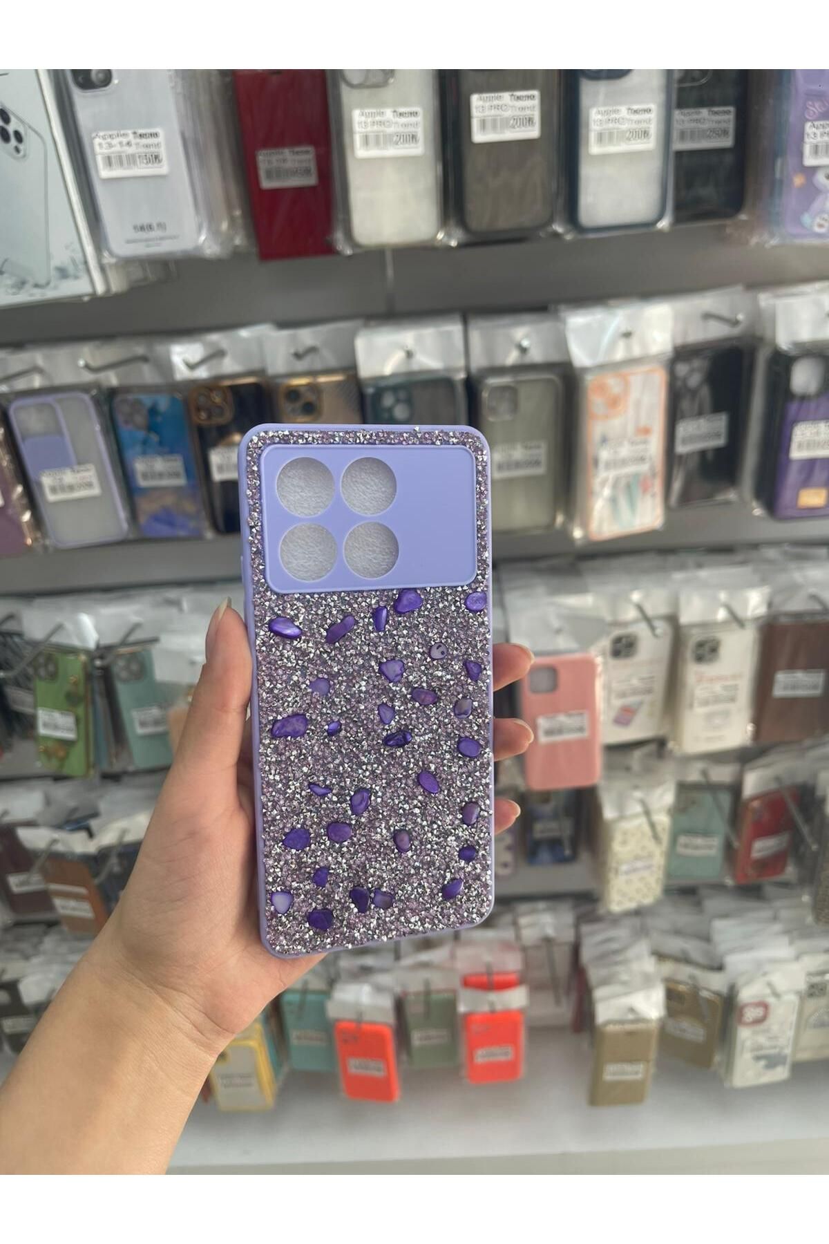 TECNOTREND POCO X 6 PRO PARLAK TAŞLI TASARIM PIRLANTA KAPAK