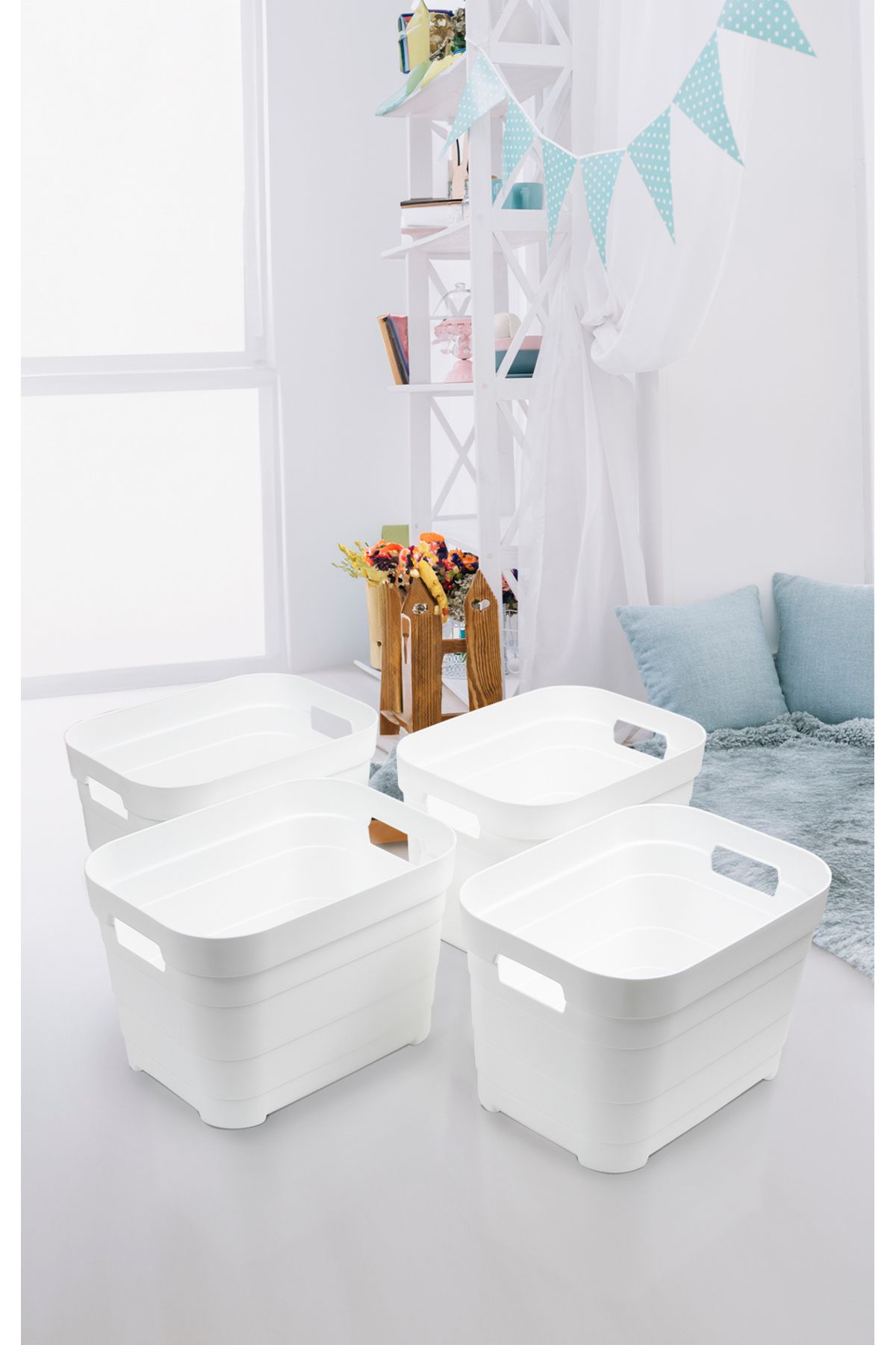 Nesto Home-Set of 4 Multi-Purpose Basket Without Lid 4X5 Liters 2