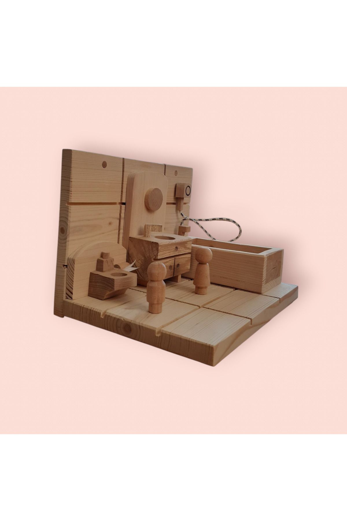 Merweys Ahşap Oyuncak Tuvalet Lavabo Banyo