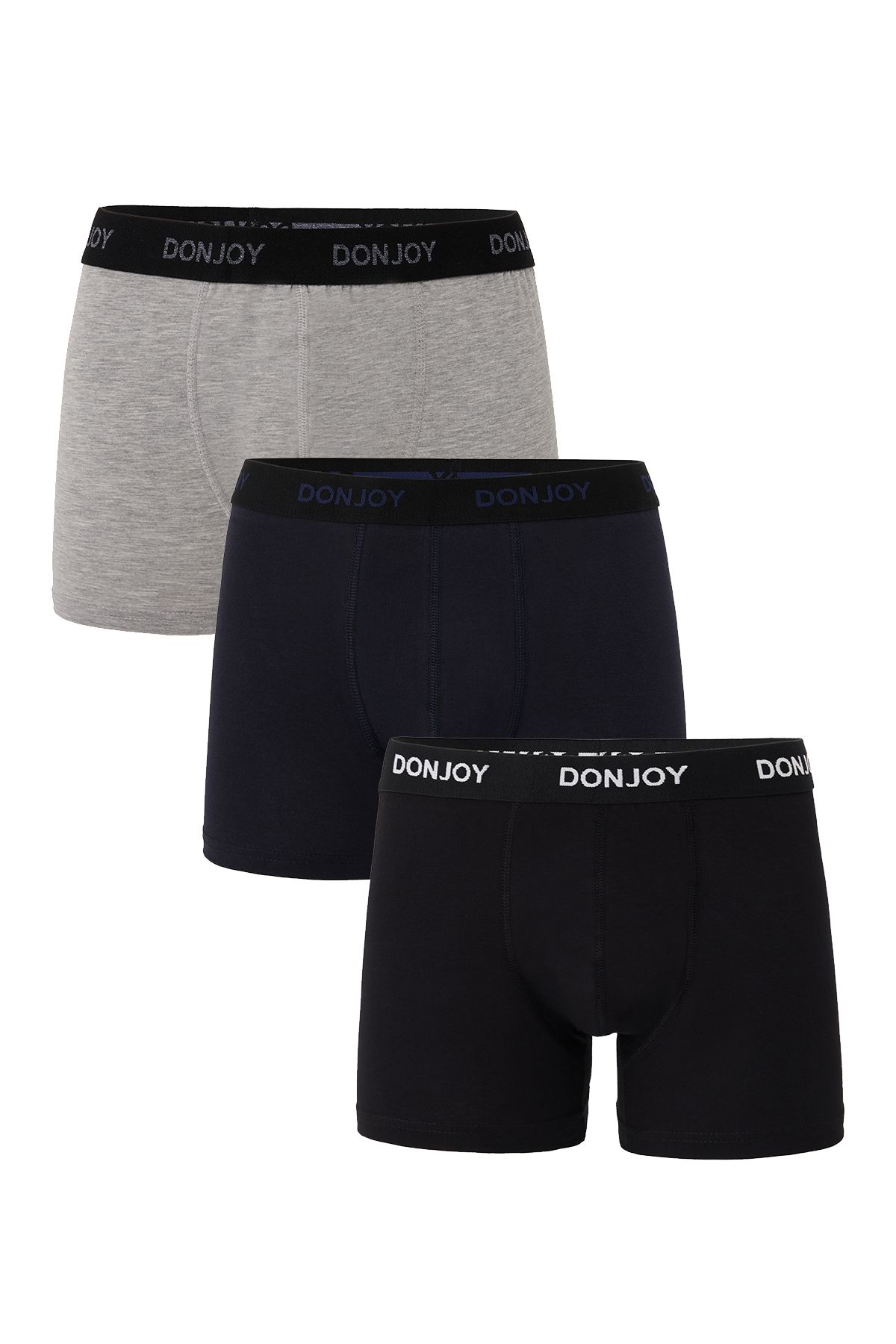 don joy Erkek 3'lü Pamuklu Penye Beli Lastikli Boxer