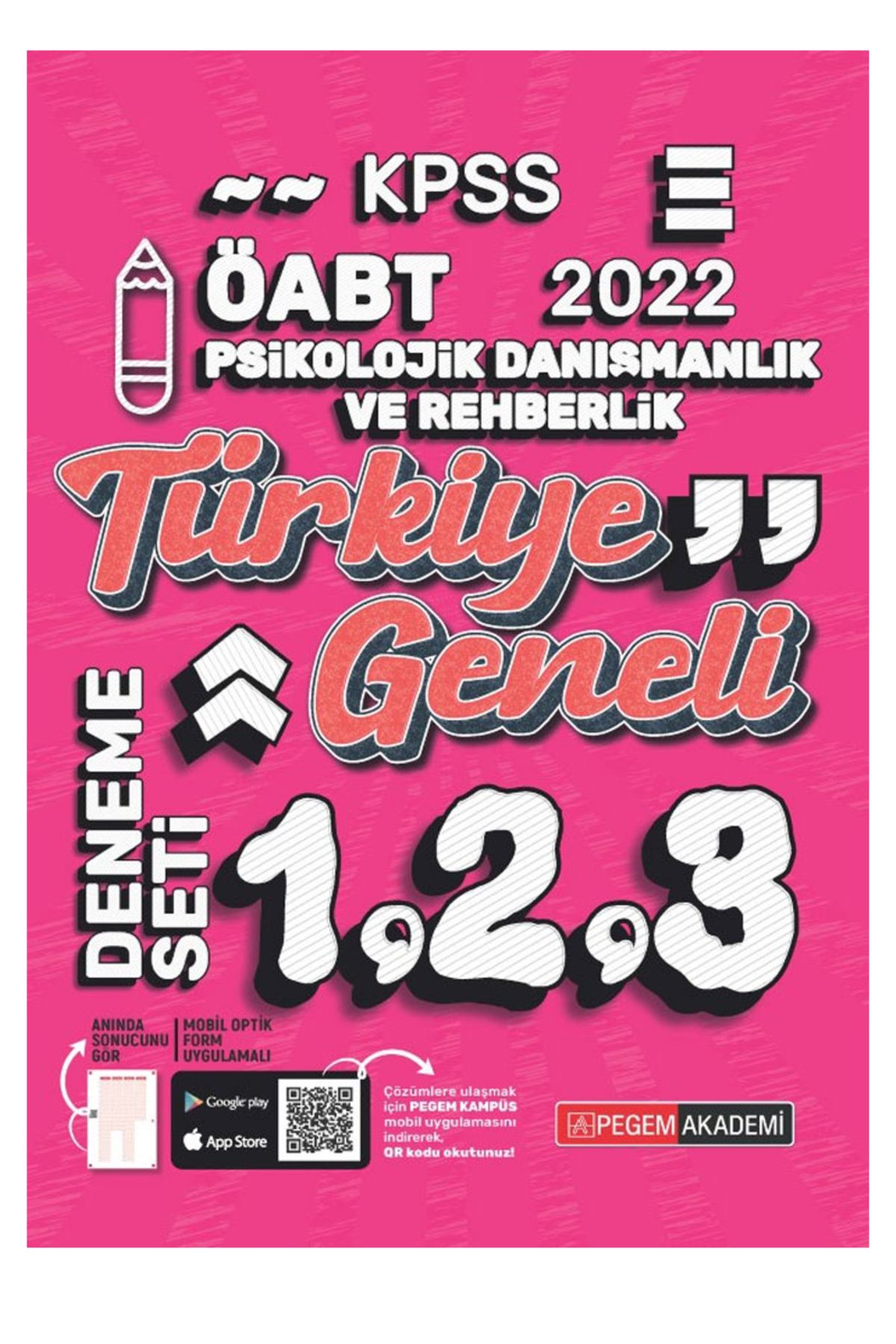 Pegem Akademi Yayıncılık 2022 KPSS ÖABT Psikolojik Danışma ve Rehberlik Türkiye Geneli 1-2-3 (3'lü Deneme)