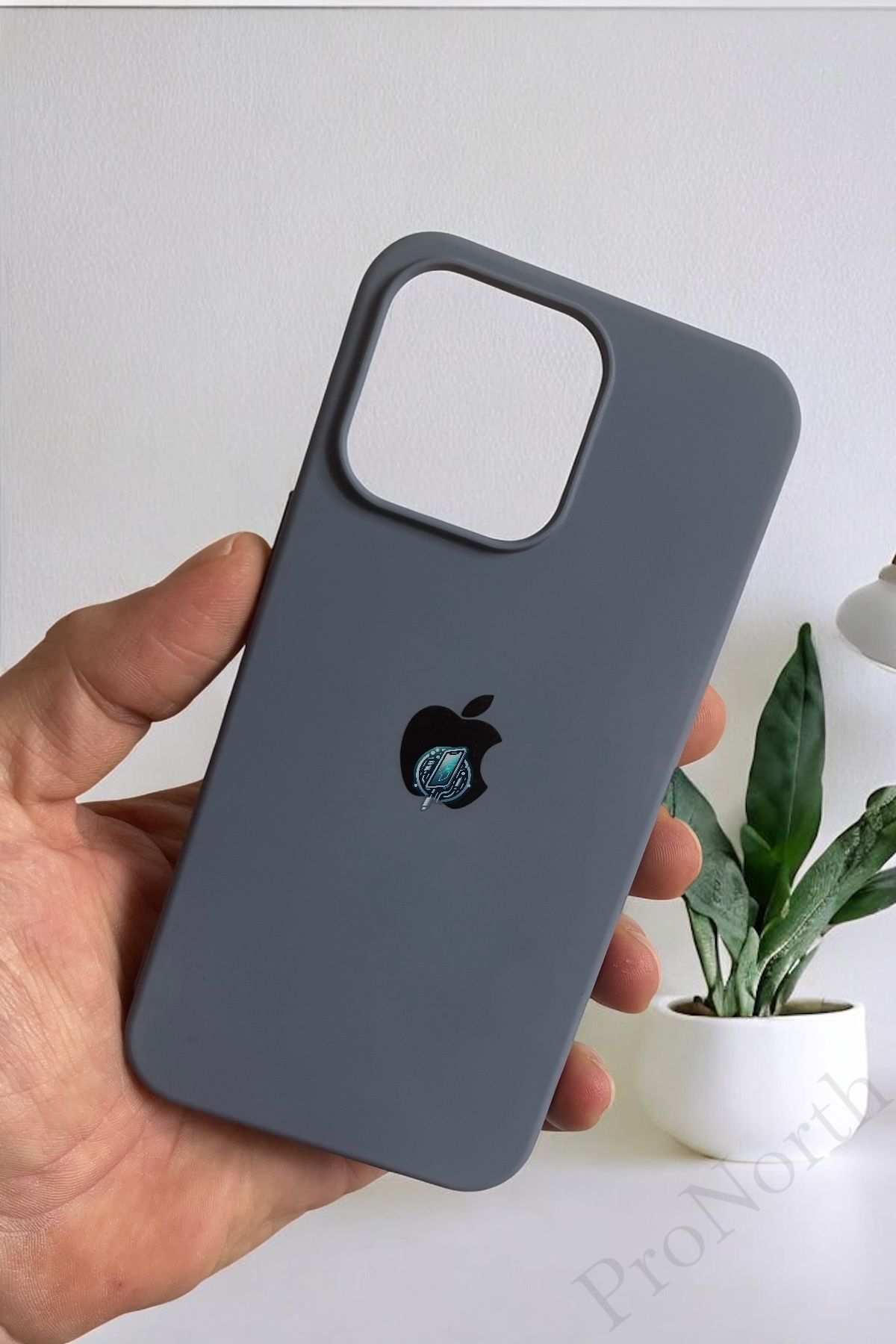 ProNorth Apple IPhone 13 Pro Uyumlu Kılıf Logolu Lansman Soft Yumuşak Içi Kadife Silikon Kapak