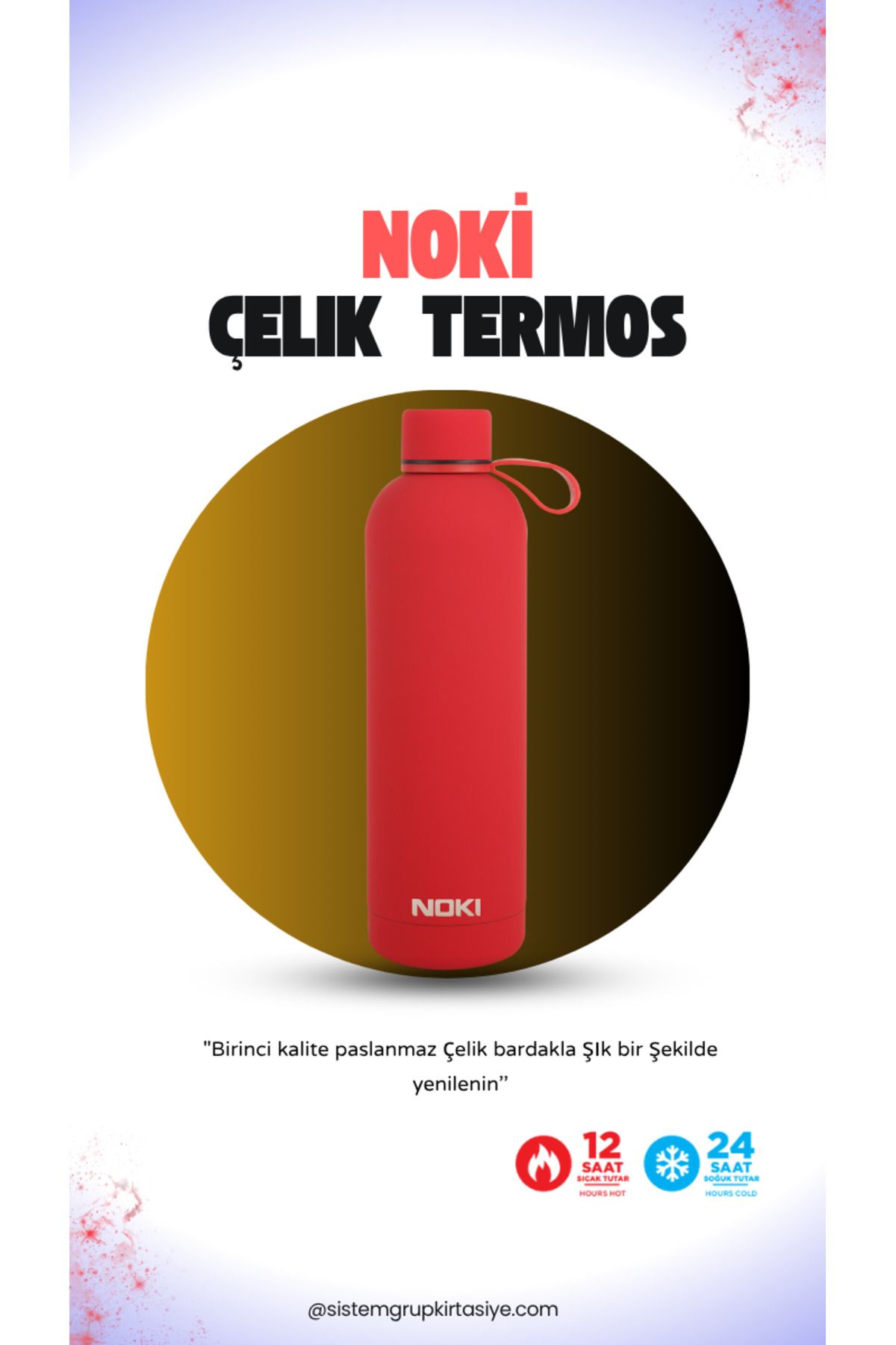 Noki Çift Katmanlı Paslanmaz Çelik Termos Bardak Kahve Çay Termosu 730 ml
