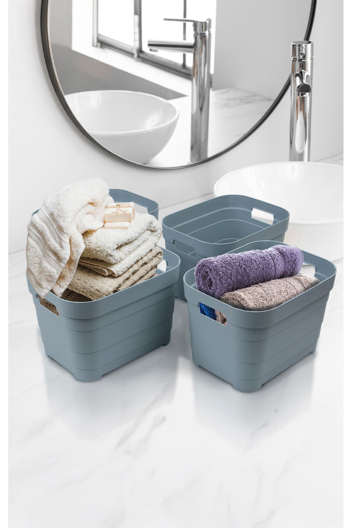 Nesto Home 4'lü Set Çok Amaçlı Sepet Kapaksız 4x5 litre